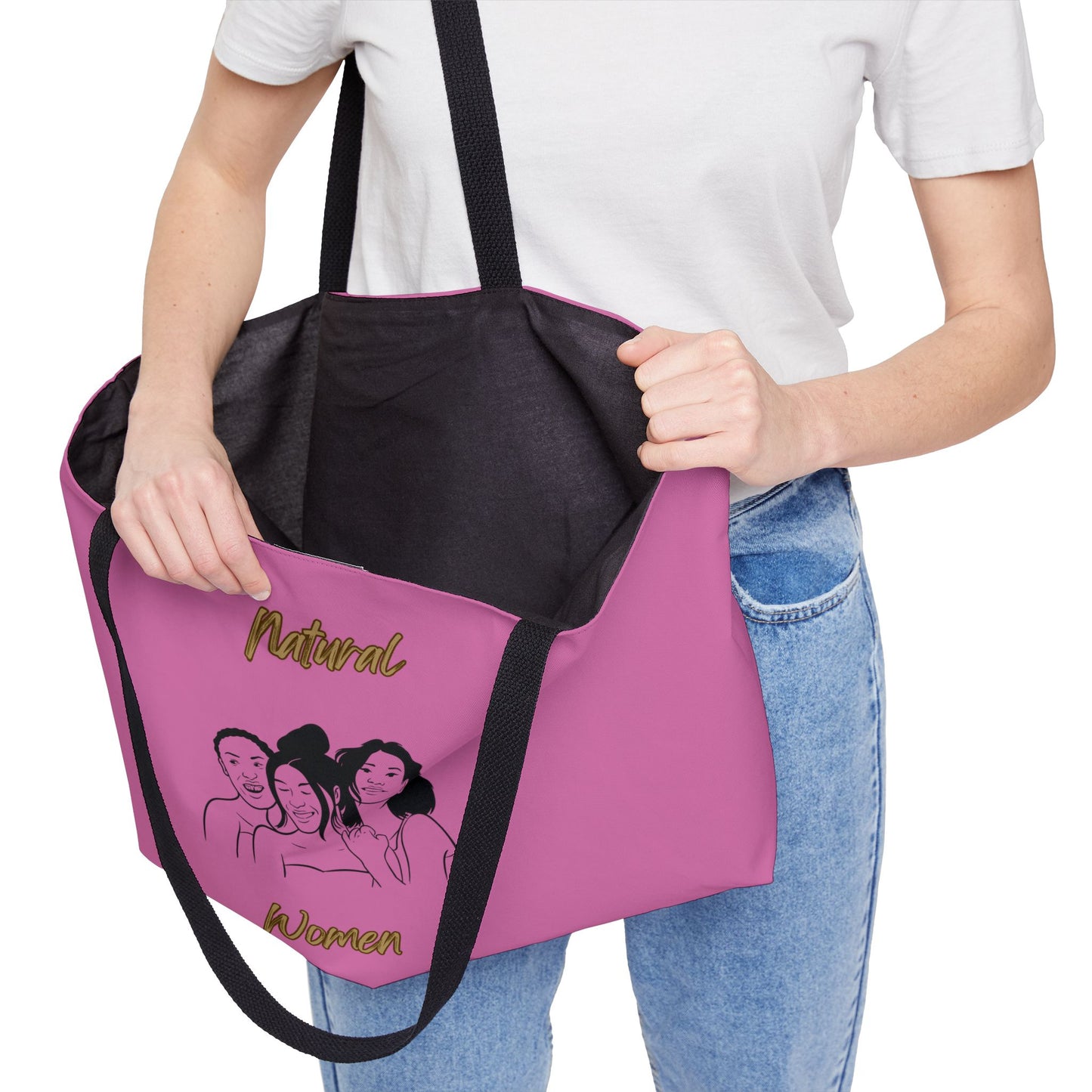 Natural Women Laughing Friends (BL) Weekender Tote Bag LIGHT PINK