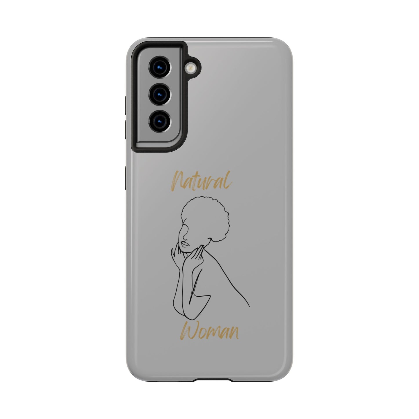 Natural Woman Cute Afro (BL)Tough Phone Cases LIGHT GREY