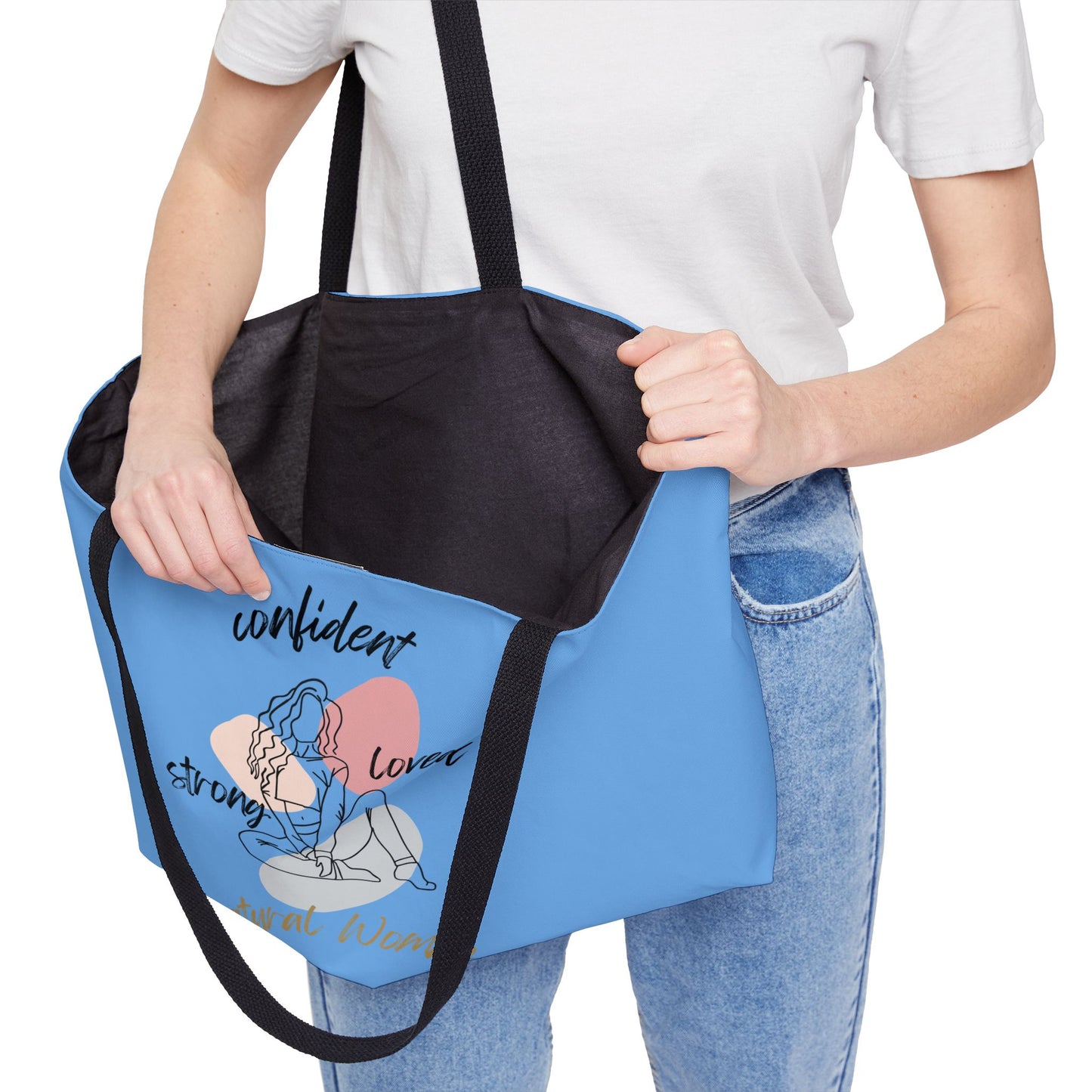 Natural Woman Strong Confident Loved (BL) Weekender Tote Bag LIGHT BLUE