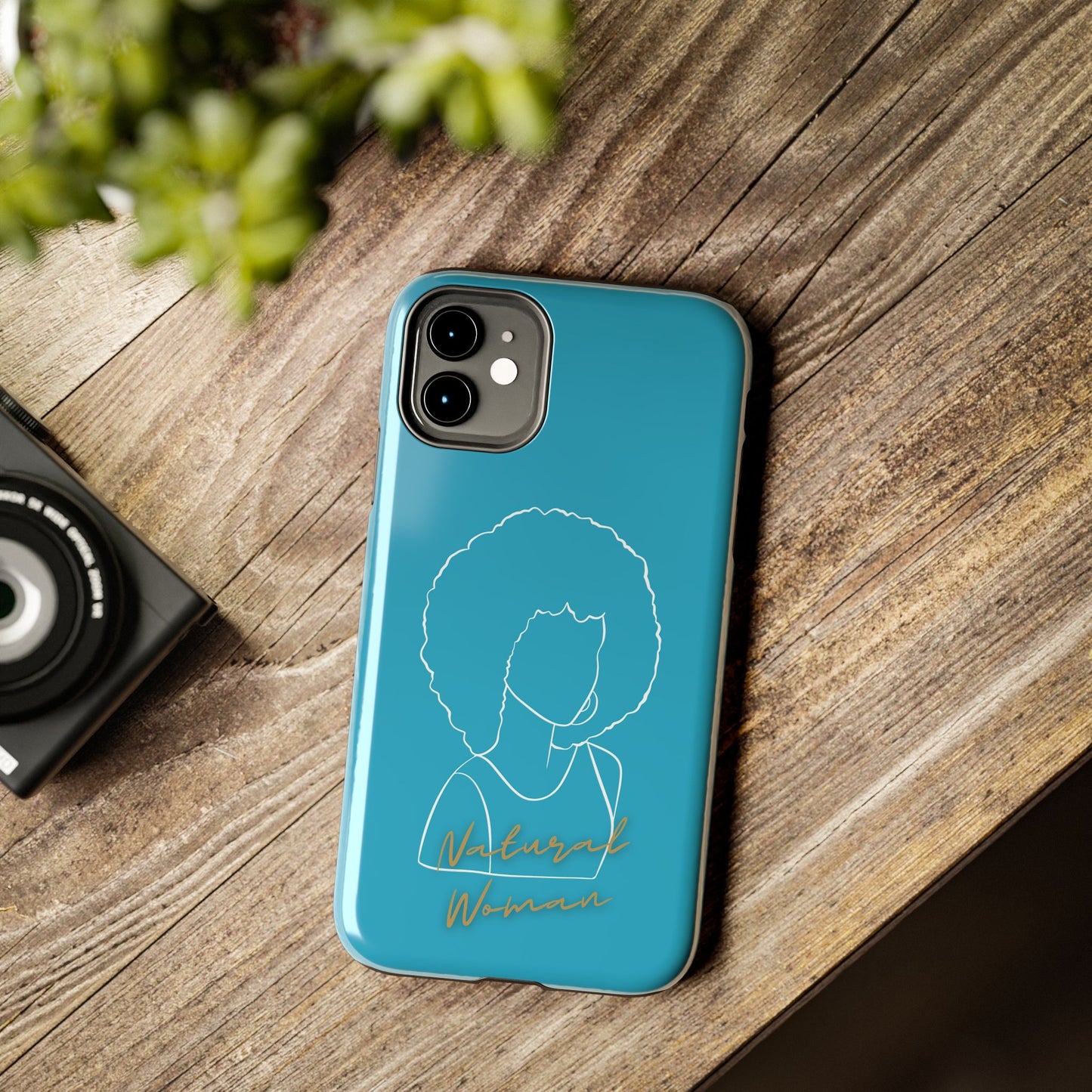 Natural Woman Afro (WL)Tough Phone Cases TURQUOISE