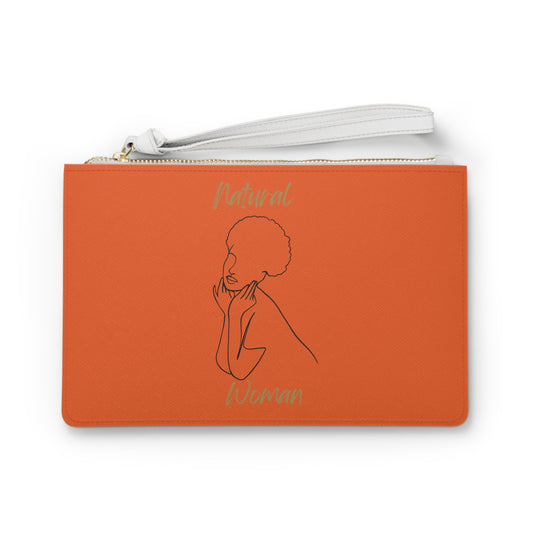 Natural Woman Cute Afro (BL) Clutch Bag ORANGE
