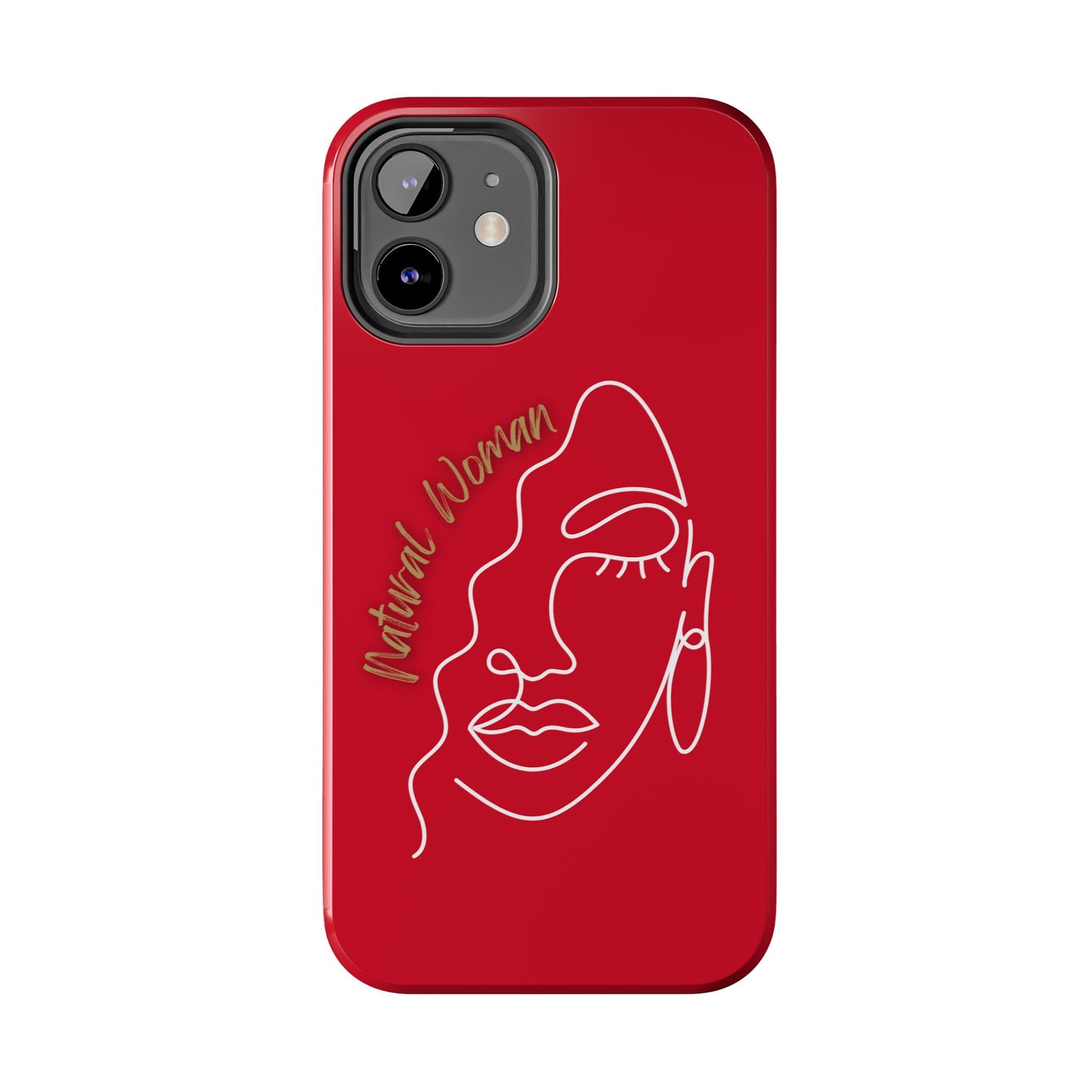 Natural Woman Half Face (WL)Tough Phone Case DARK RED
