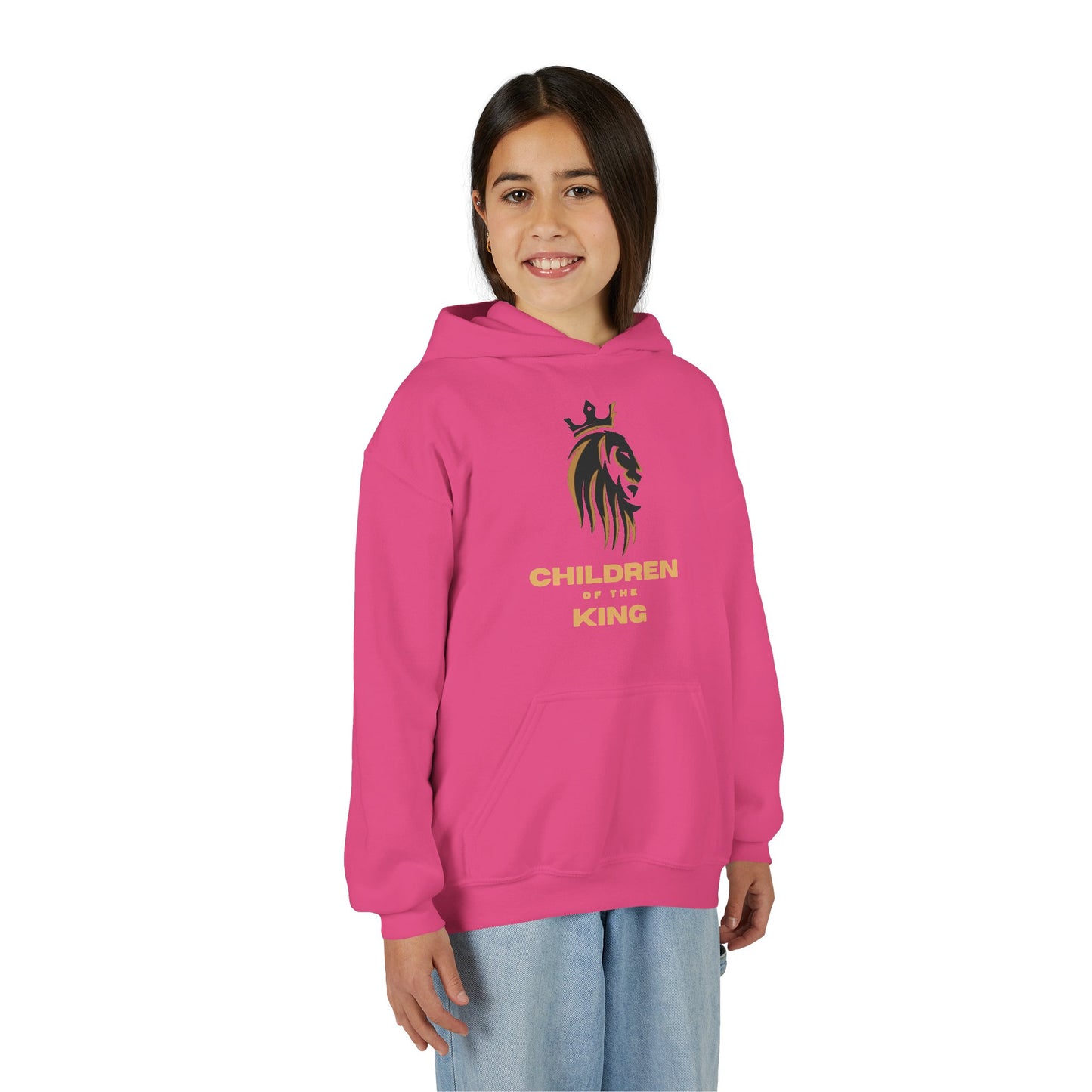"Children of the King" Hoodie - BLACK Lion Design with Isaiah 54:13