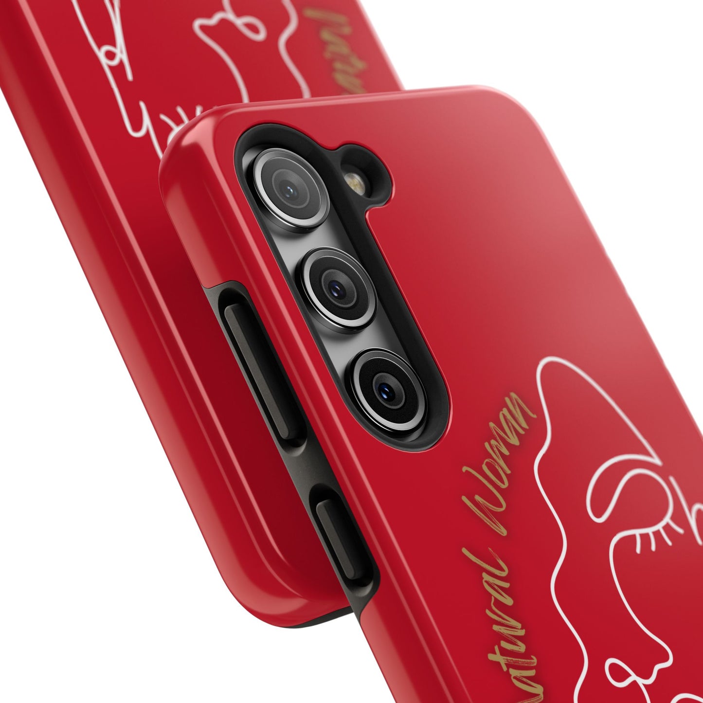 Natural Woman Half Face (WL)Tough Phone Case DARK RED