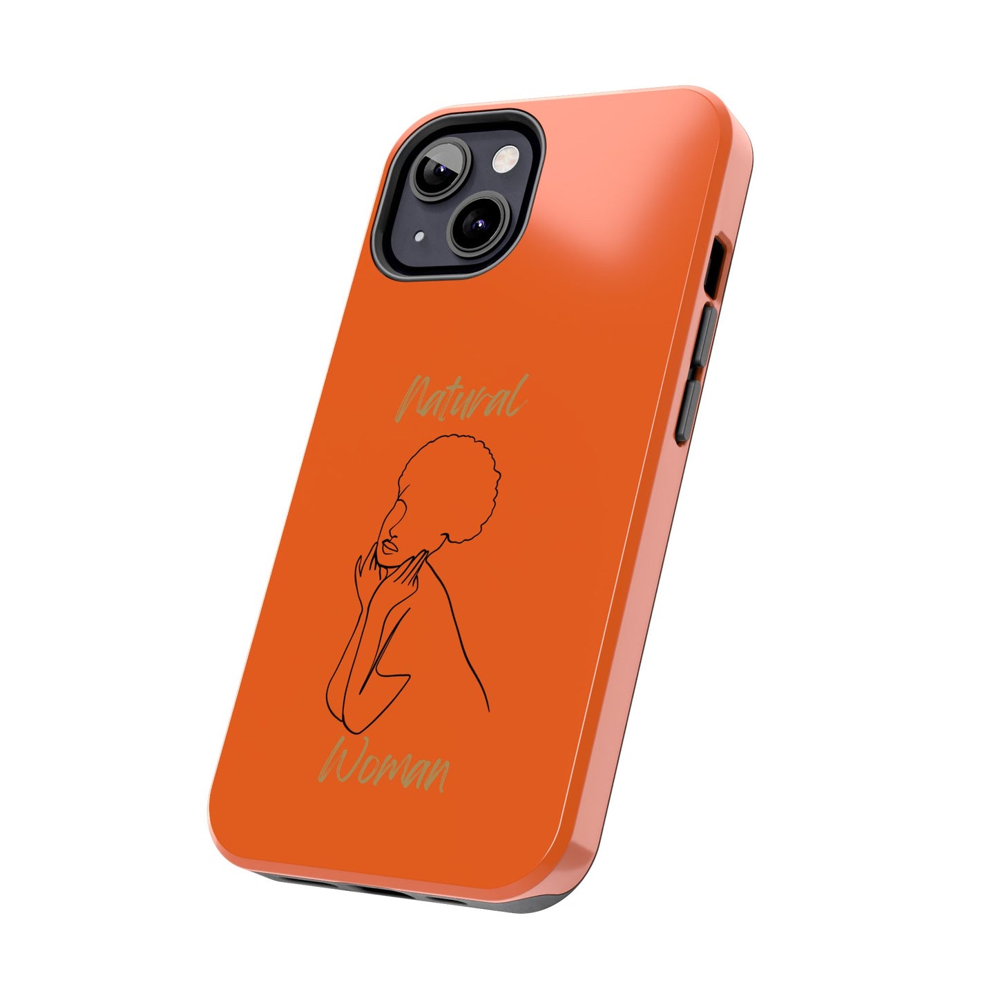 Natural Woman Cute Afro (BL)Tough Phone Cases ORANGE