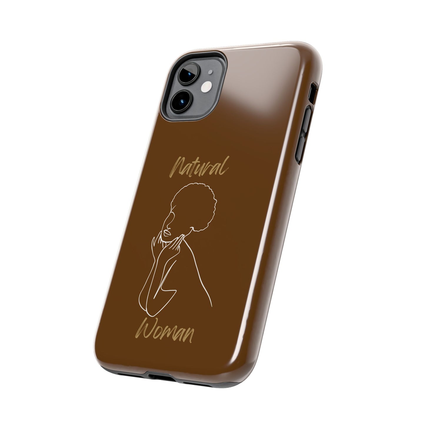 Natural Woman Cute Afro(WL)Tough Phone Cases BROWN