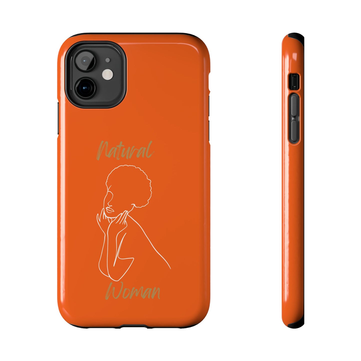 Natural Woman Cute Afro(WL)Tough Phone Cases ORANGE