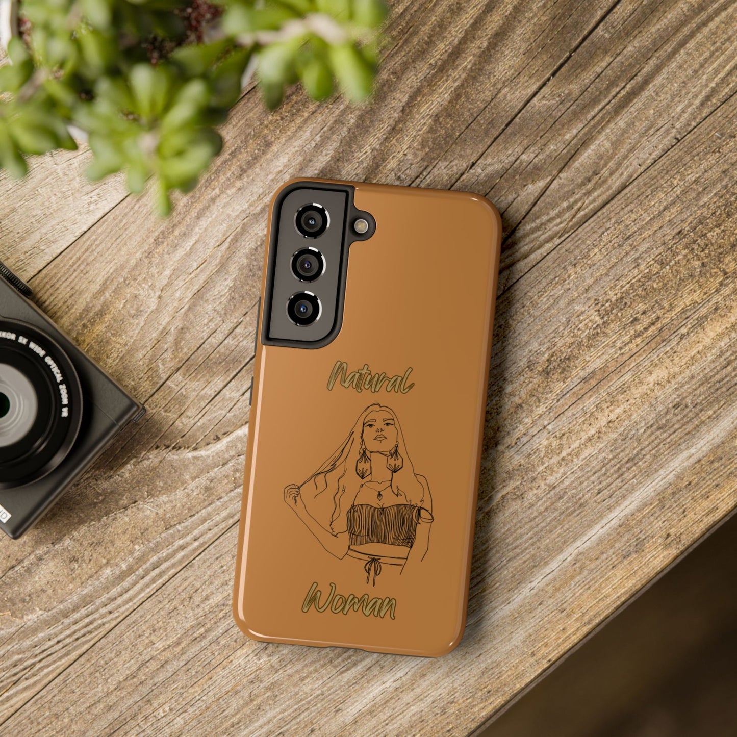 Natural Woman Thinking (BL)Tough Phone Cases LIGHT BROWN
