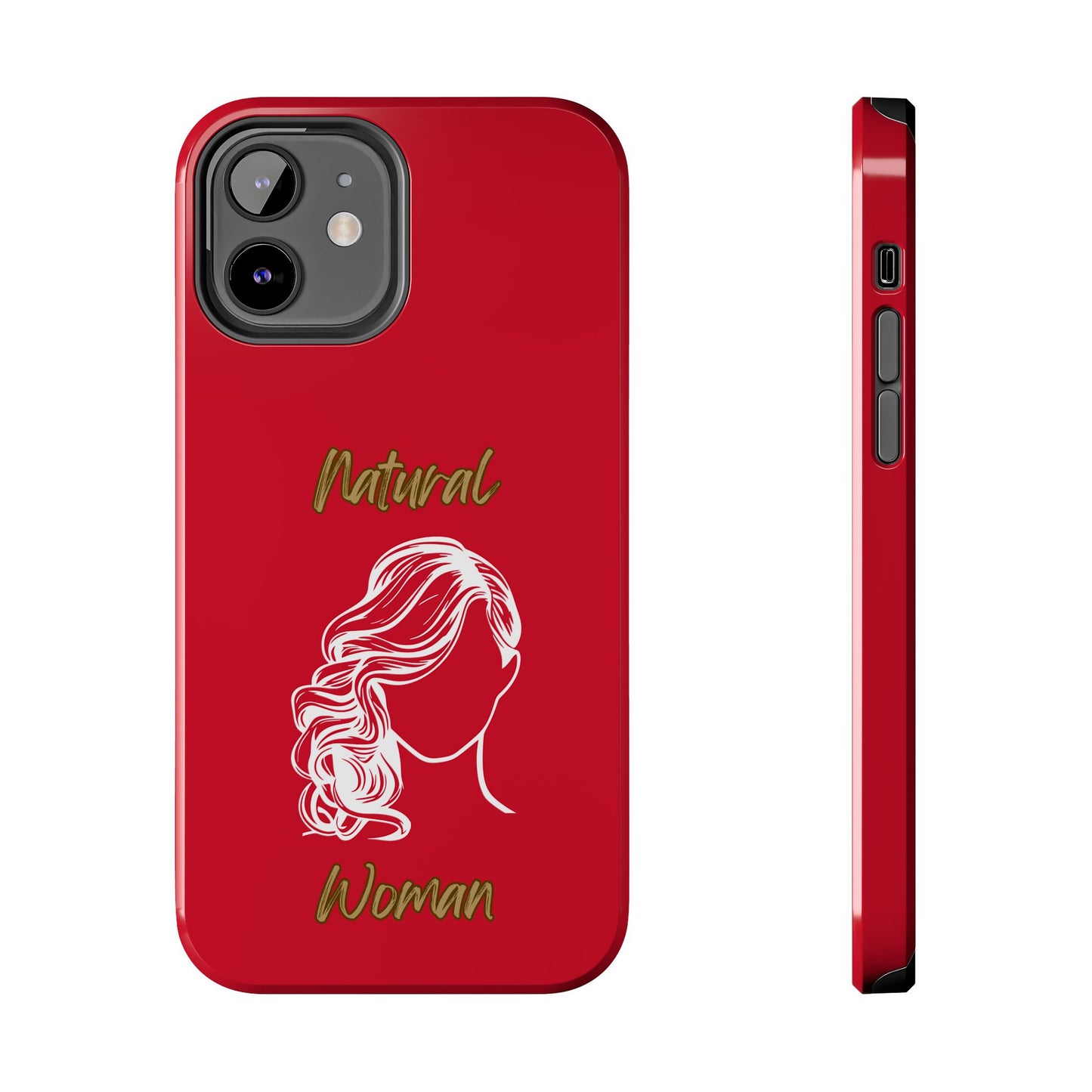 Natural Woman Long Curl (WL)Tough Phone Cases DARK RED