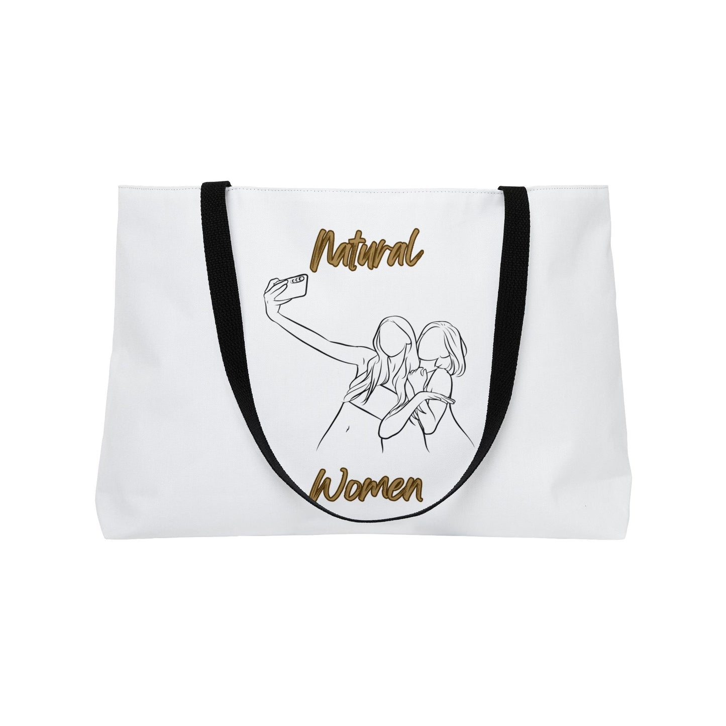 Natural Women Friends Selfie (BL) Weekender Tote Bag WHITE
