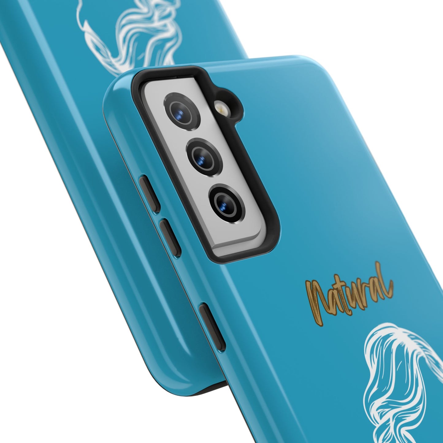 Natural Woman Long Curl (WL)Tough Phone Cases TURQUOISE