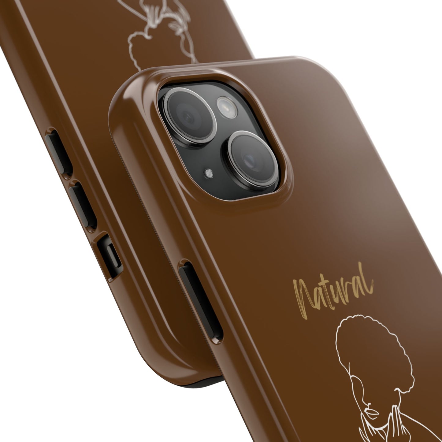 Natural Woman Cute Afro(WL)Tough Phone Cases BROWN