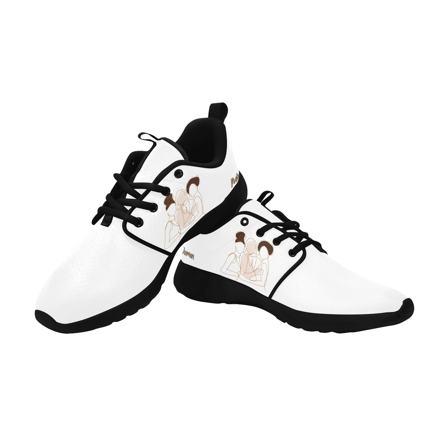 Natural Women FRIENDS (WL) WHITE w/ Black Sole Sneakers