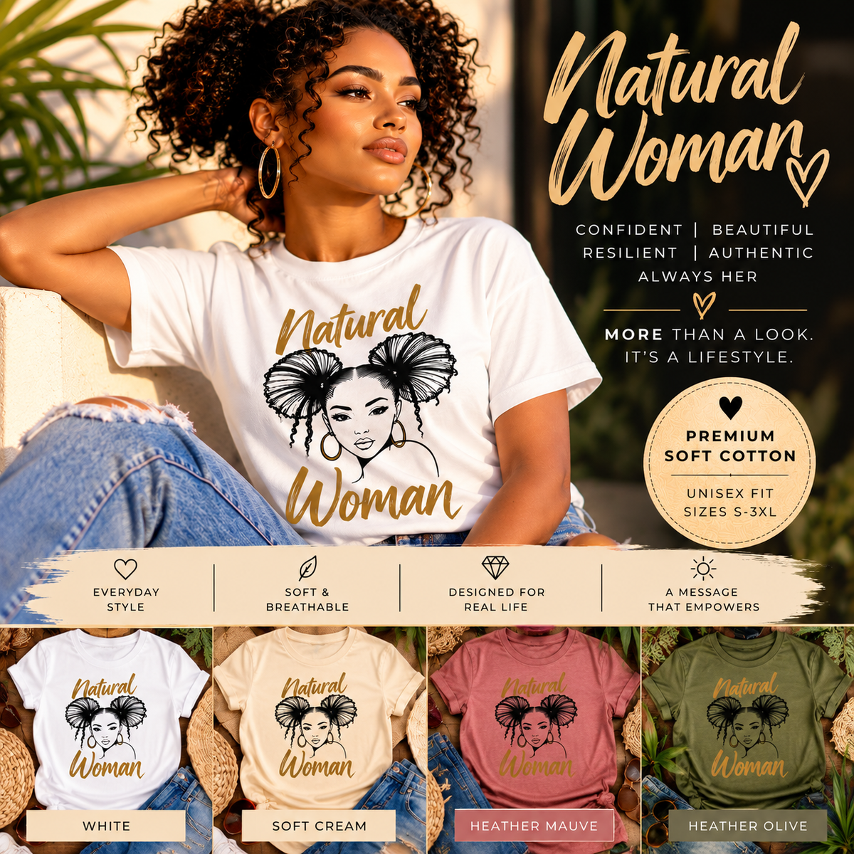 Natural Woman Graphic Tee | Women’s Inspirational T-Shirt