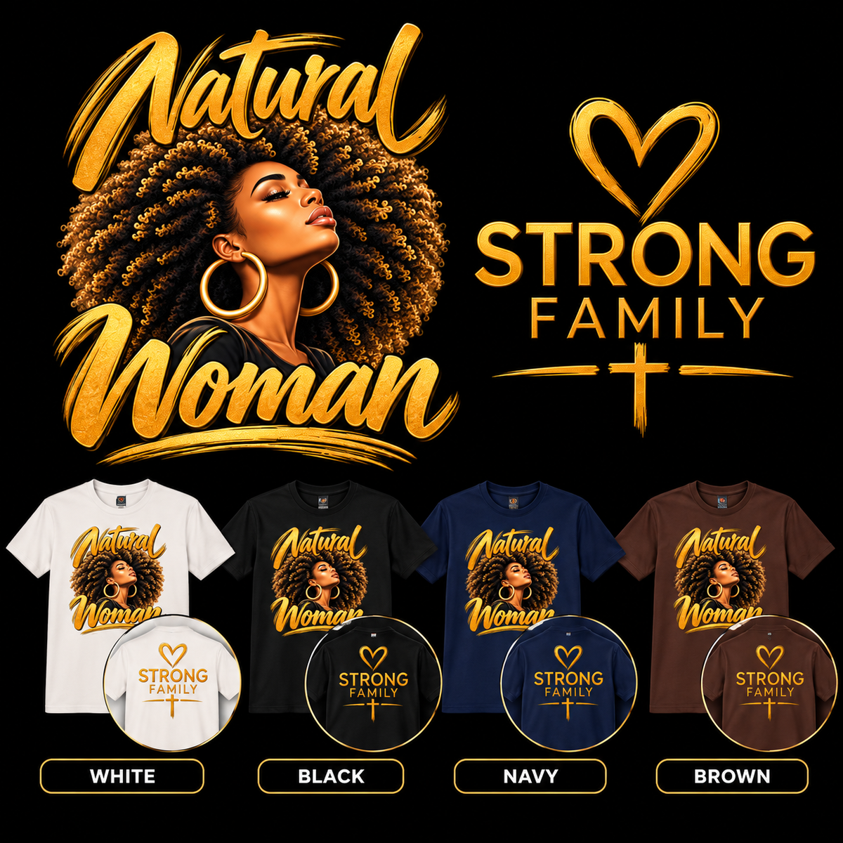 Natural Woman “Afro” Graphic Tee | Women’s Inspirational T-Shirt