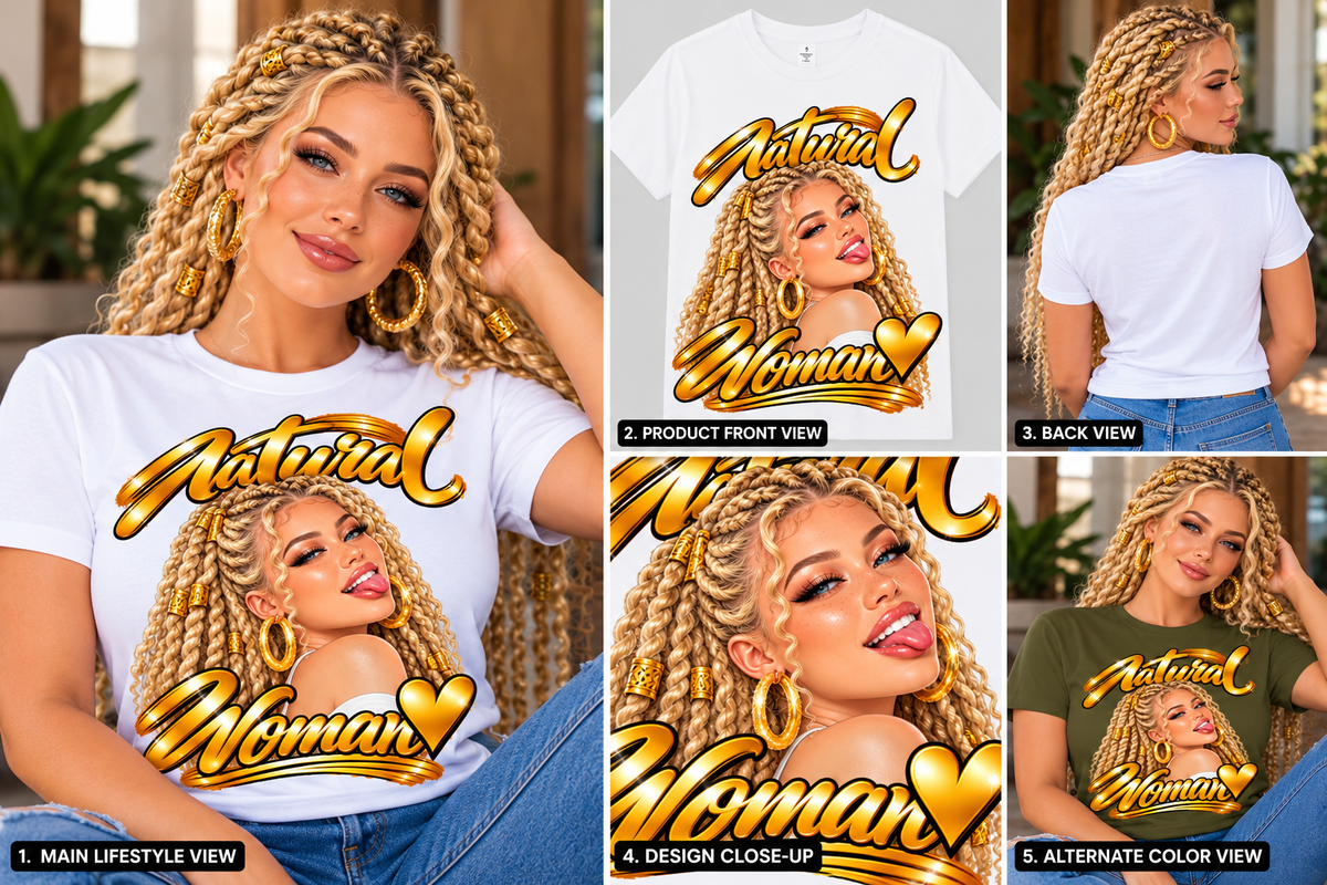 Natural Woman Twists Graphic Tee – Blonde Edition | Strong Family