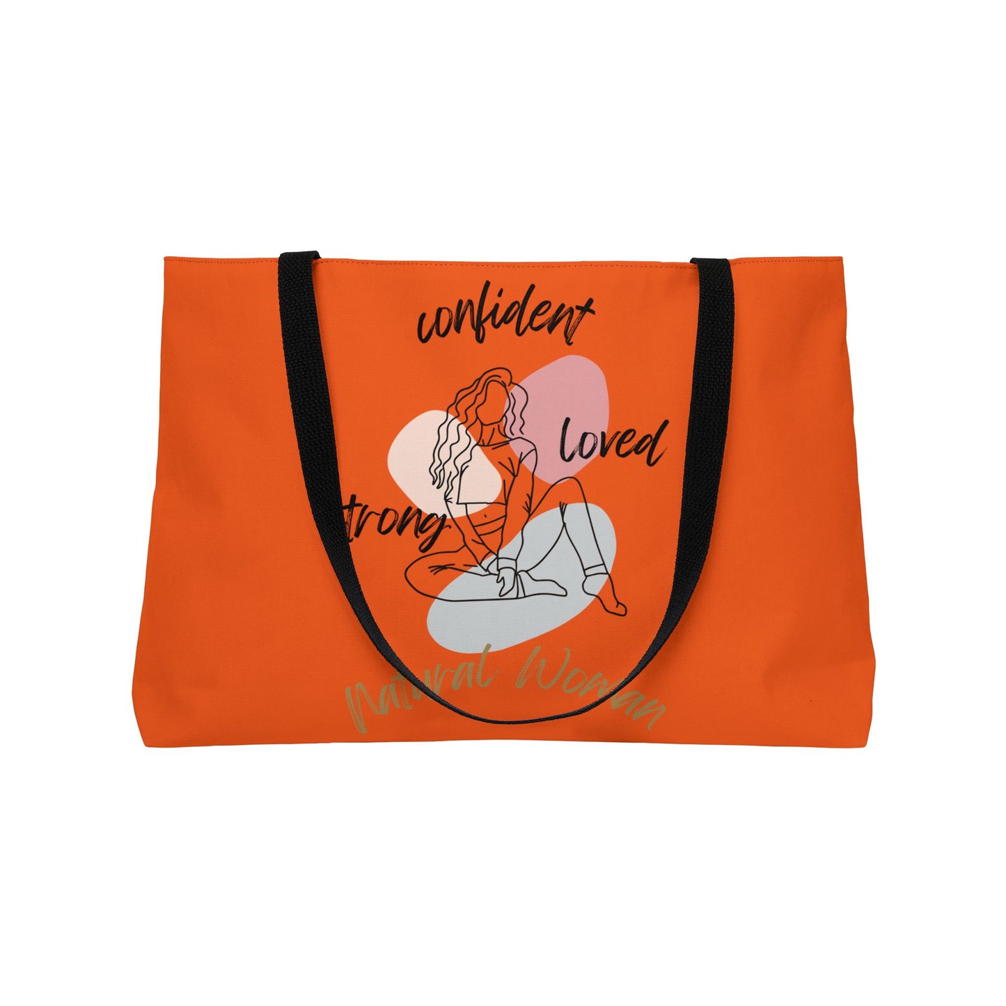 Natural Woman Strong Confident Loved (BL) Weekender Tote Bag ORANGE