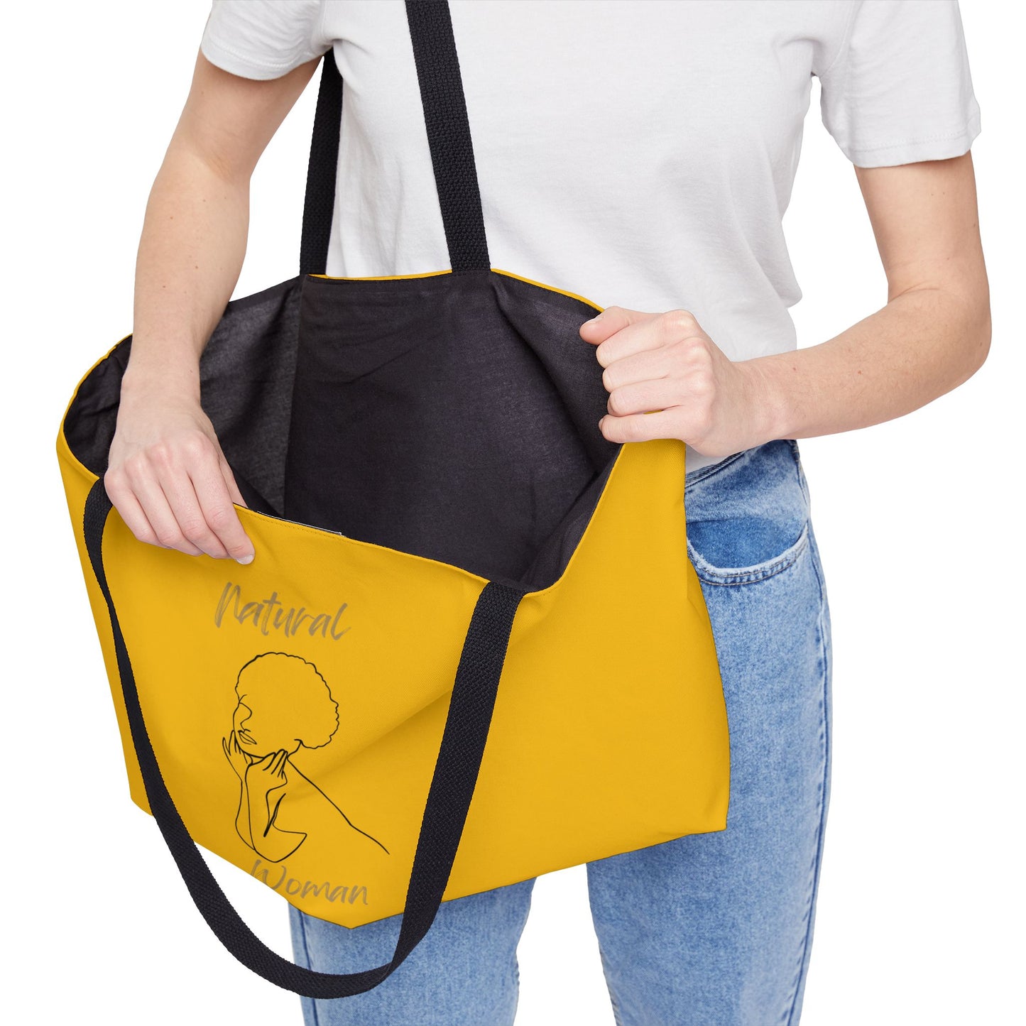 Natural Woman Cute Afro (BL) Weekender Tote Bag YELLOW