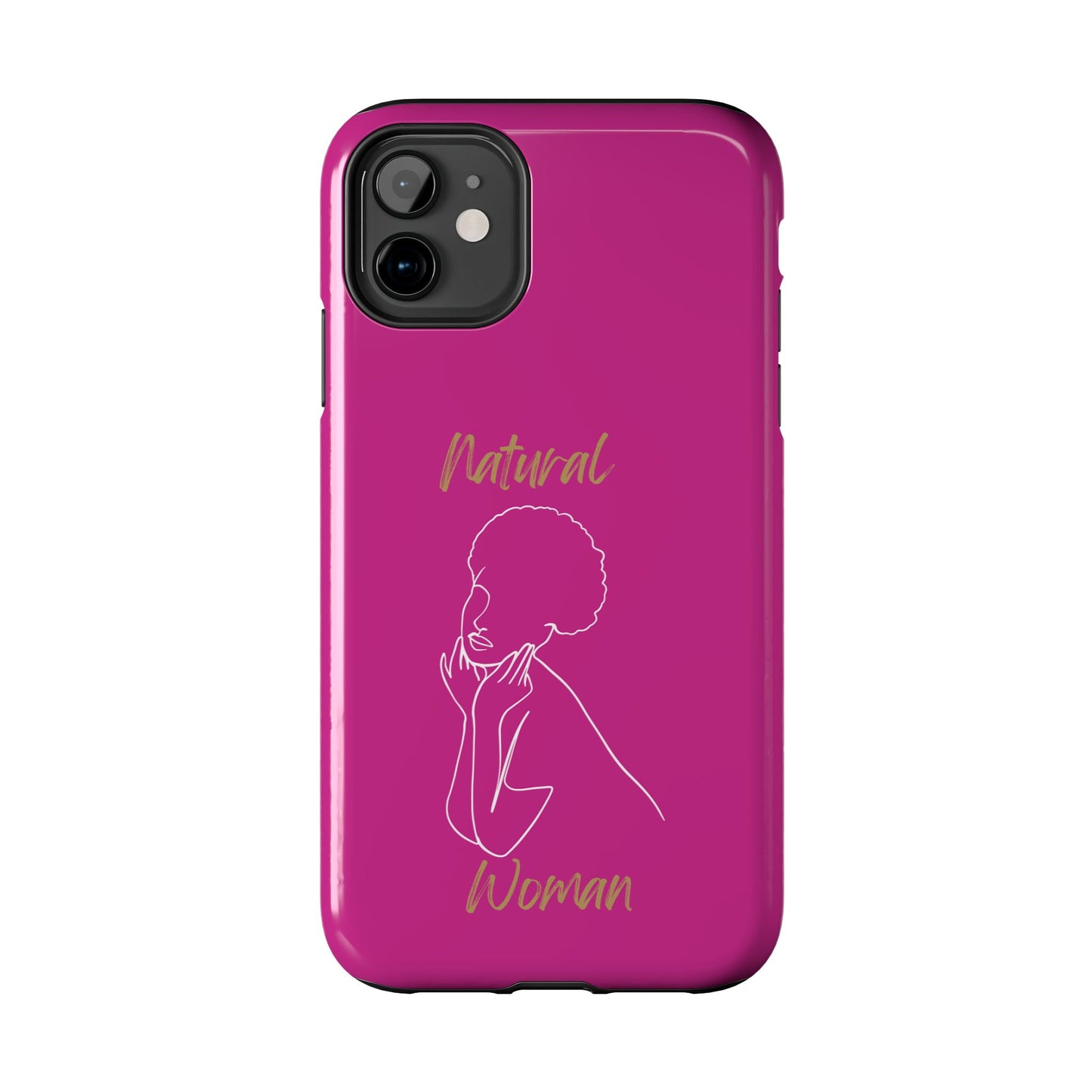 Natural Woman Cute Afro (WL)Tough Phone Cases PINK