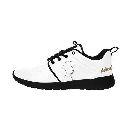 Natural Woman TWIST AFRO (BL) WHITE w/ Black Sole Sneakers