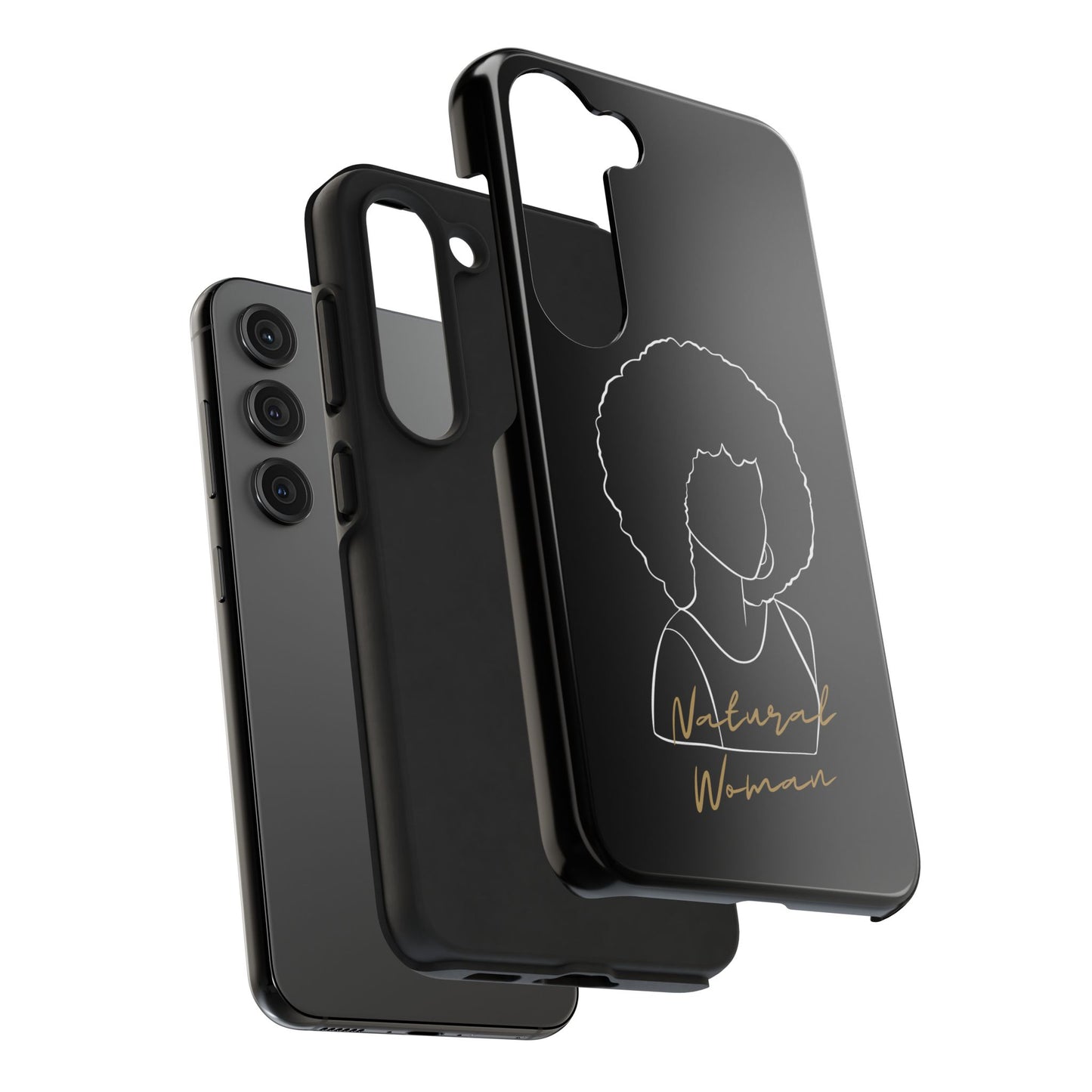 Natural Woman Afro (WL) Tough Phone Case BLACK