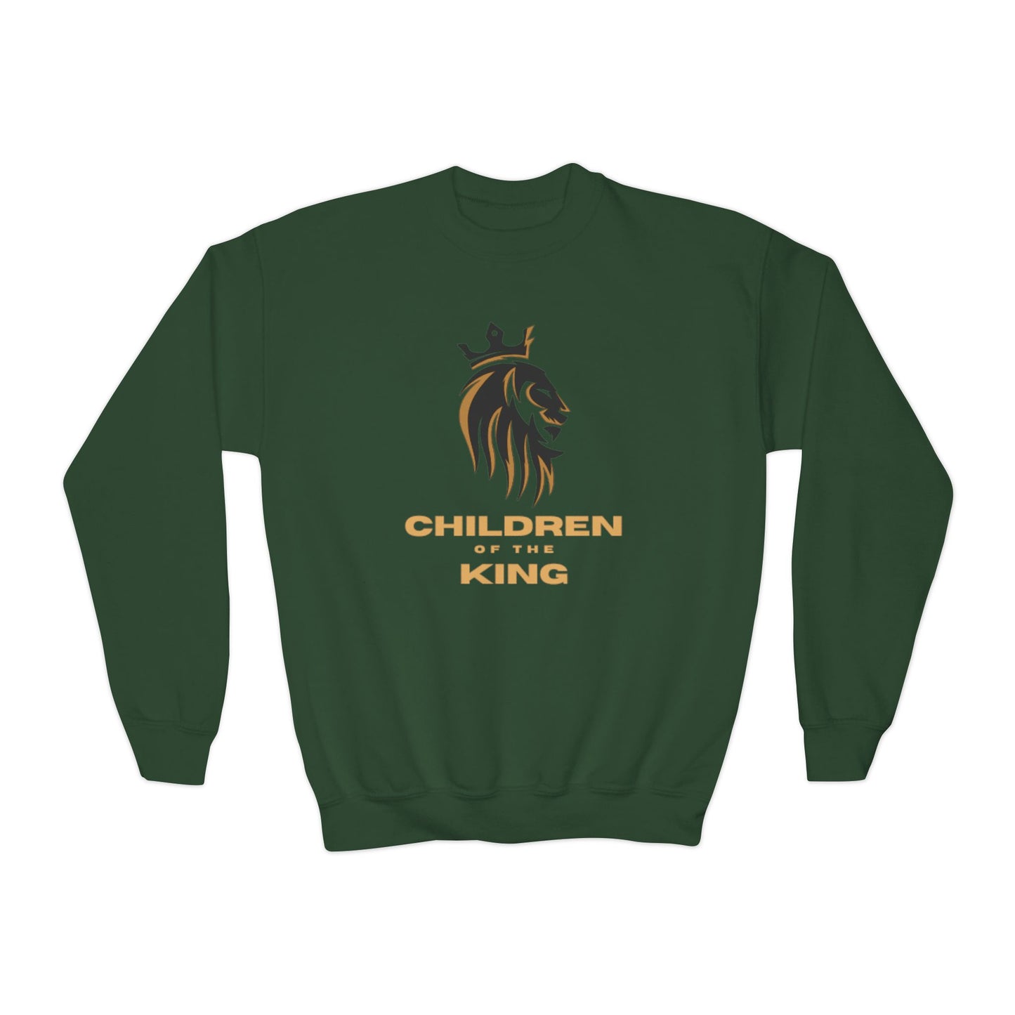 "Children of the King" Youth Crewneck Sweatshirt BLACK Lion Crown Psalm 127:3