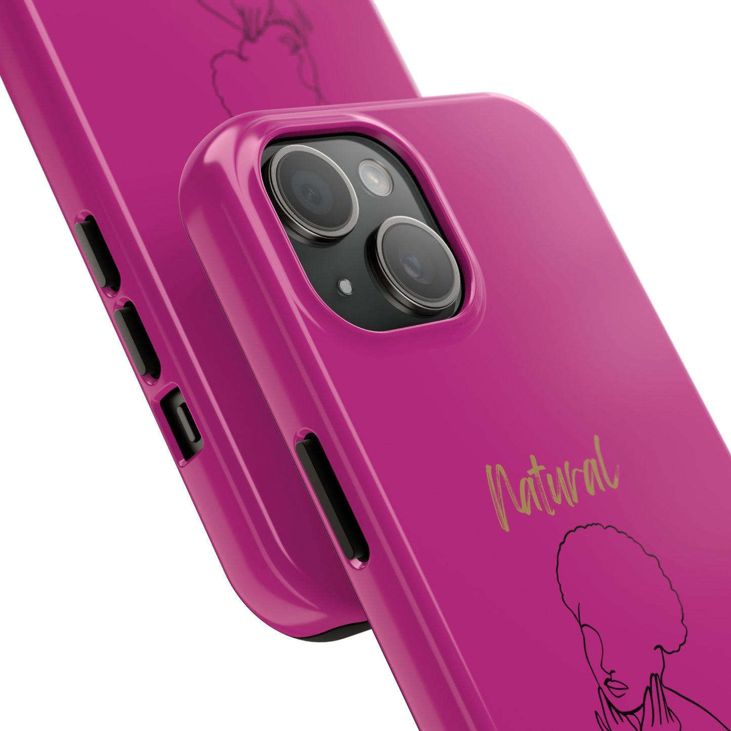 Natural Woman Cute Afro (BL)Tough Phone Cases PINK