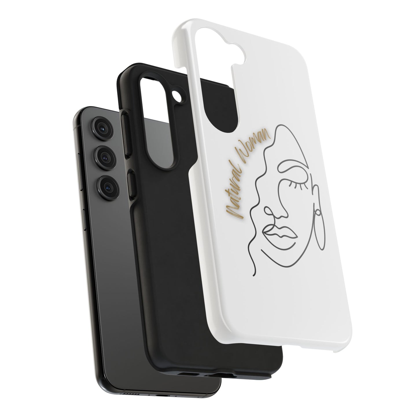 Natural Woman Half Face (BL)Tough Phone Case WHITE