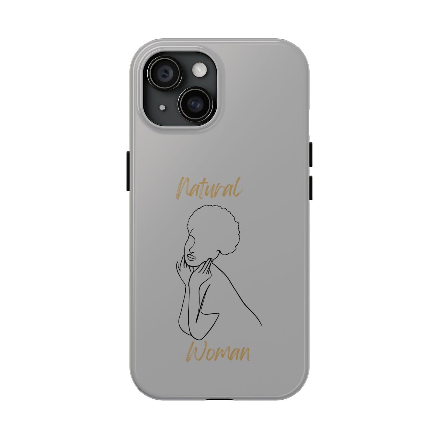 Natural Woman Cute Afro (BL)Tough Phone Cases LIGHT GREY