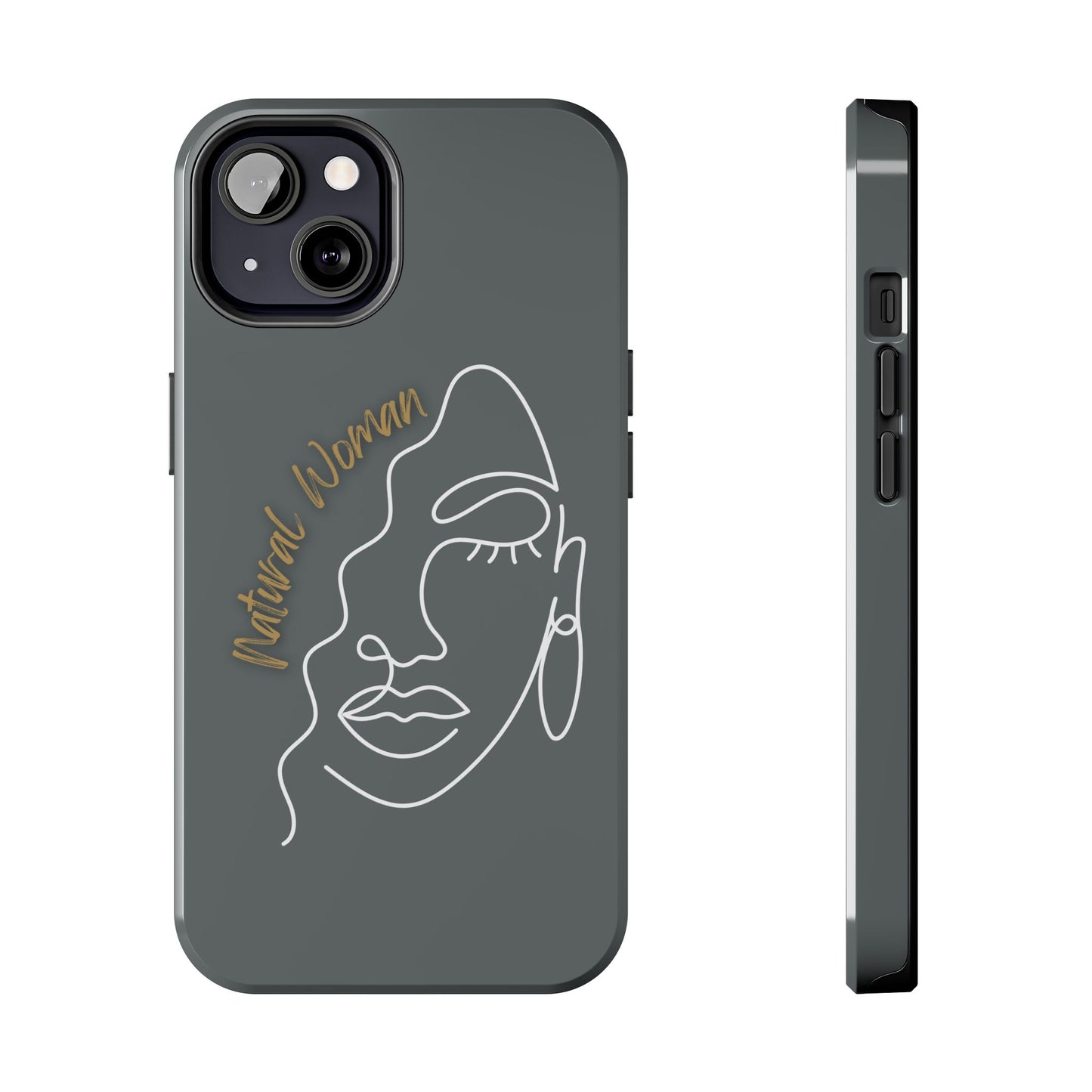 Natural Woman Half Face (WL)Tough Phone Case DARK GREY