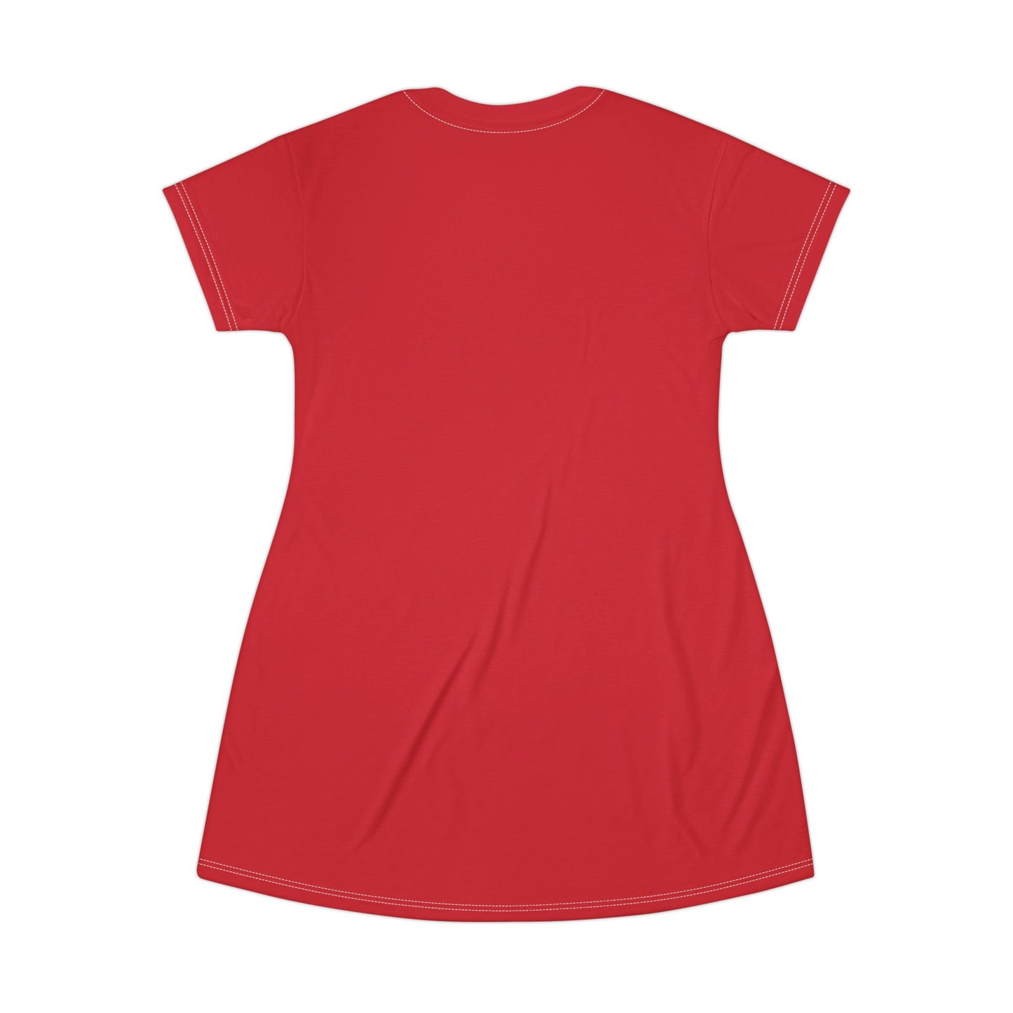 Strong Momma T-Shirt Dress (AOP/BL) Dark Red