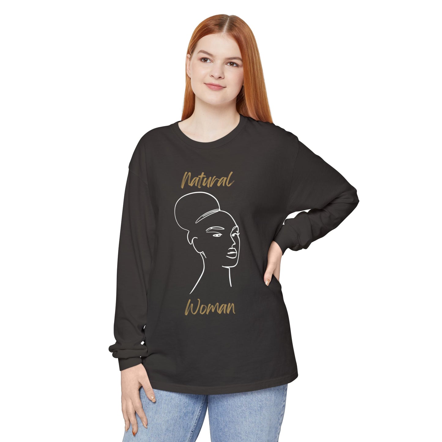 Natural Woman Hair Up (WL) Long Sleeve T-Shirt