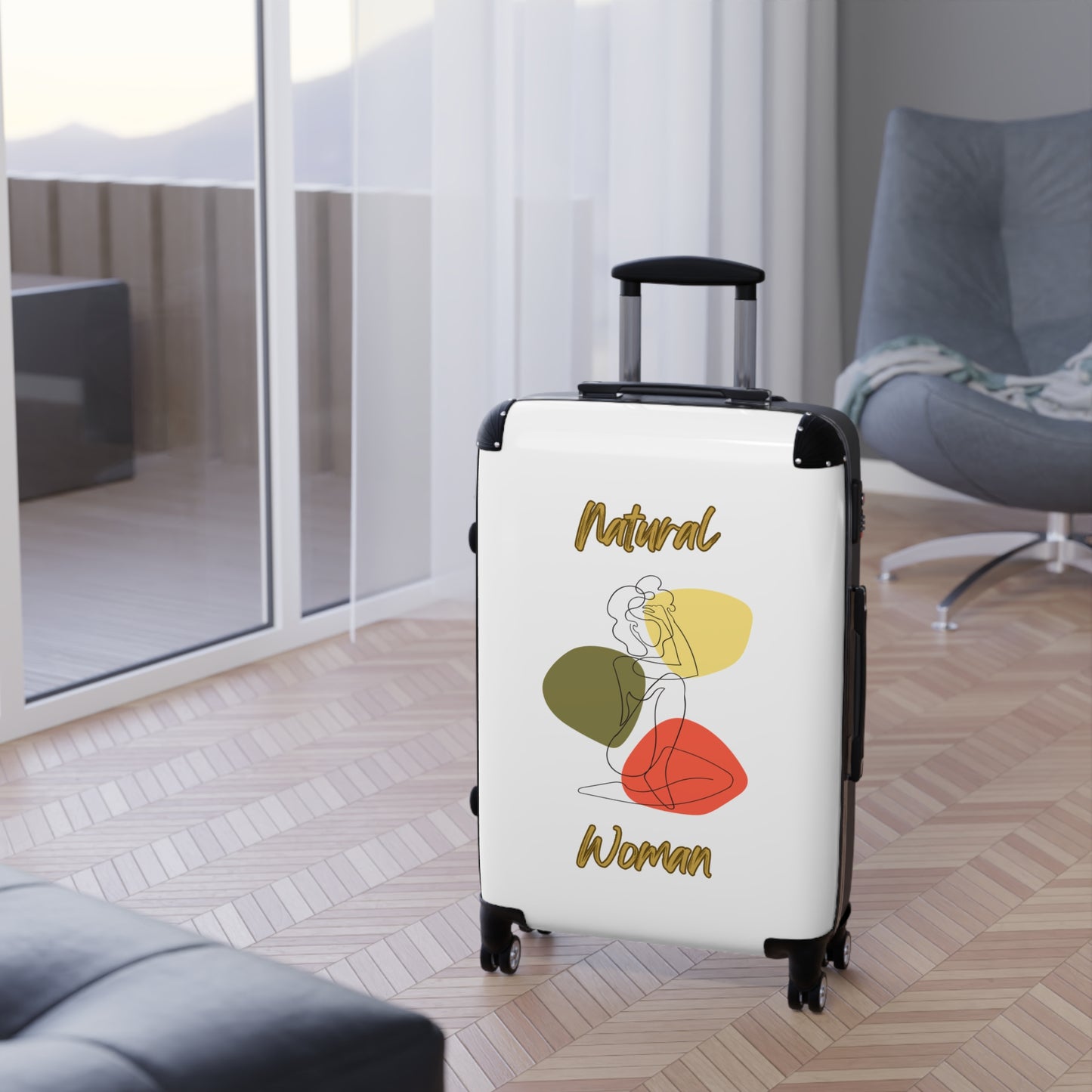 Natural Woman Colorful Pose (BL) Suitcase WHITE