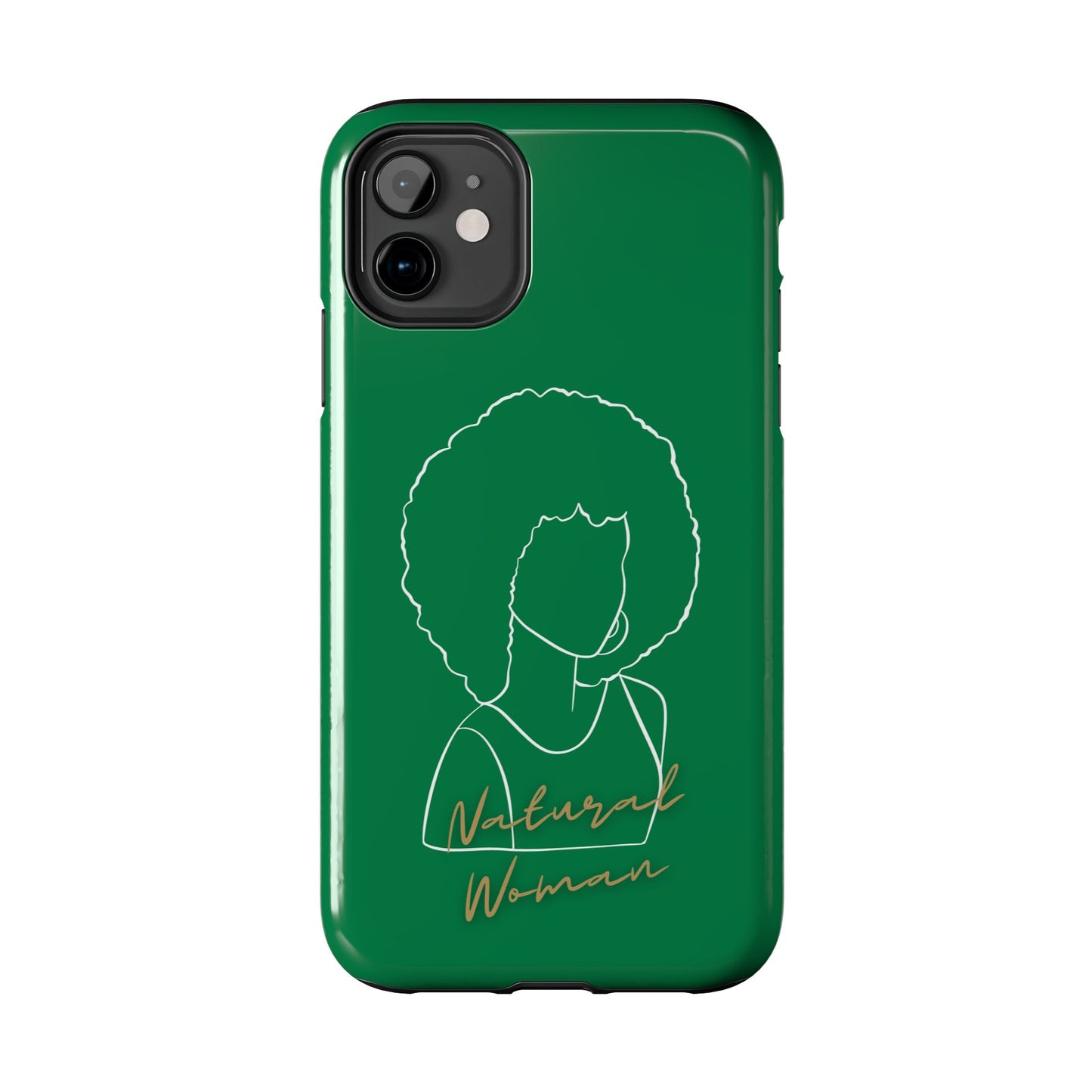 Natural Woman Afro (WL)Tough Phone Cases DARK GREEN