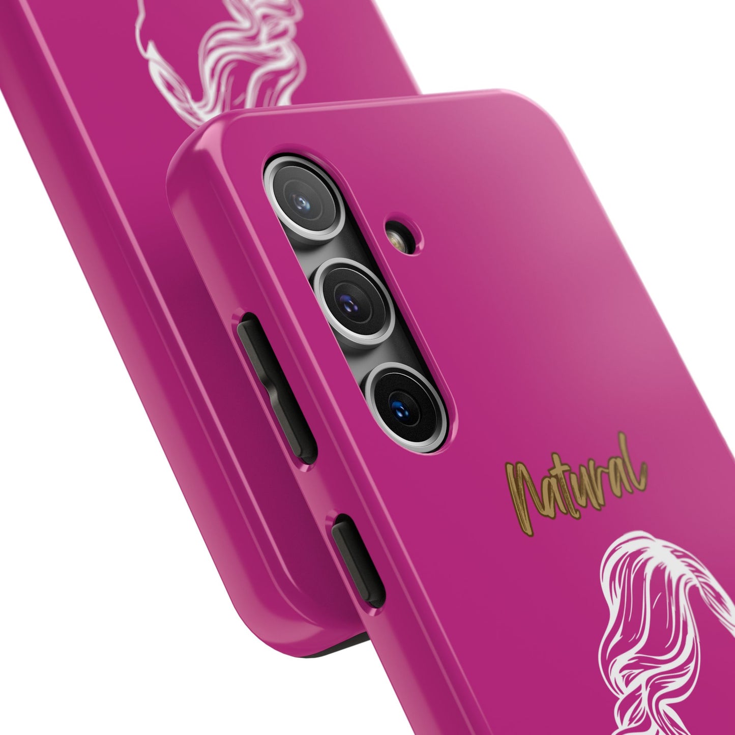 Natural Woman Long Curl (WL)Tough Phone Cases PINK