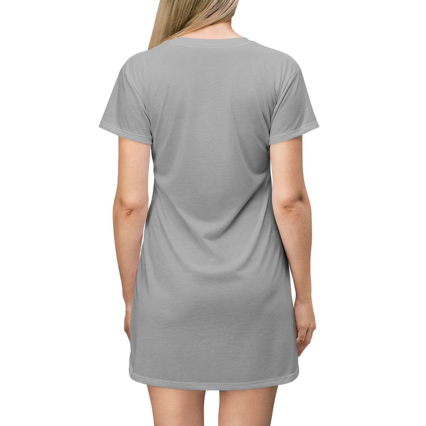 Strong Momma T-Shirt Dress (AOP/BL) Grey