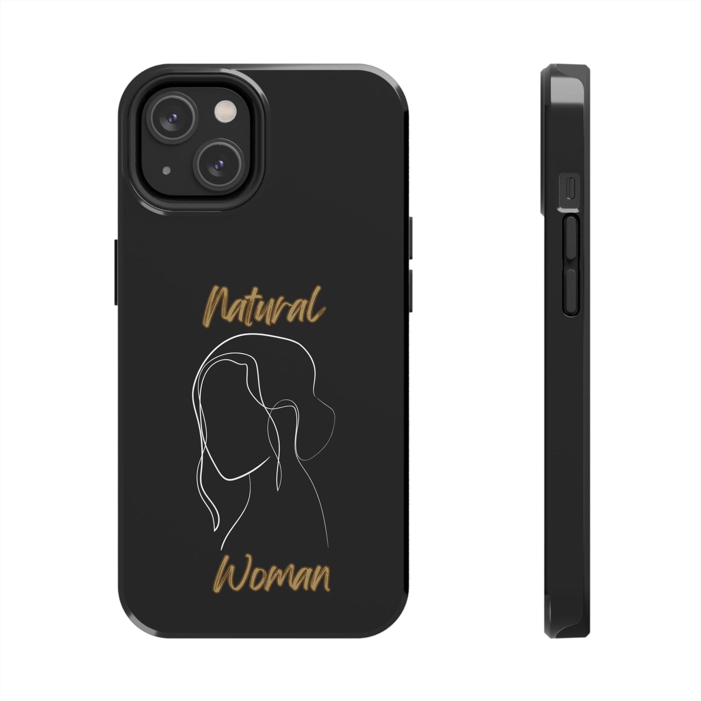Natural Woman Hanging Hair (WL) Tough Phone Cases BLACK
