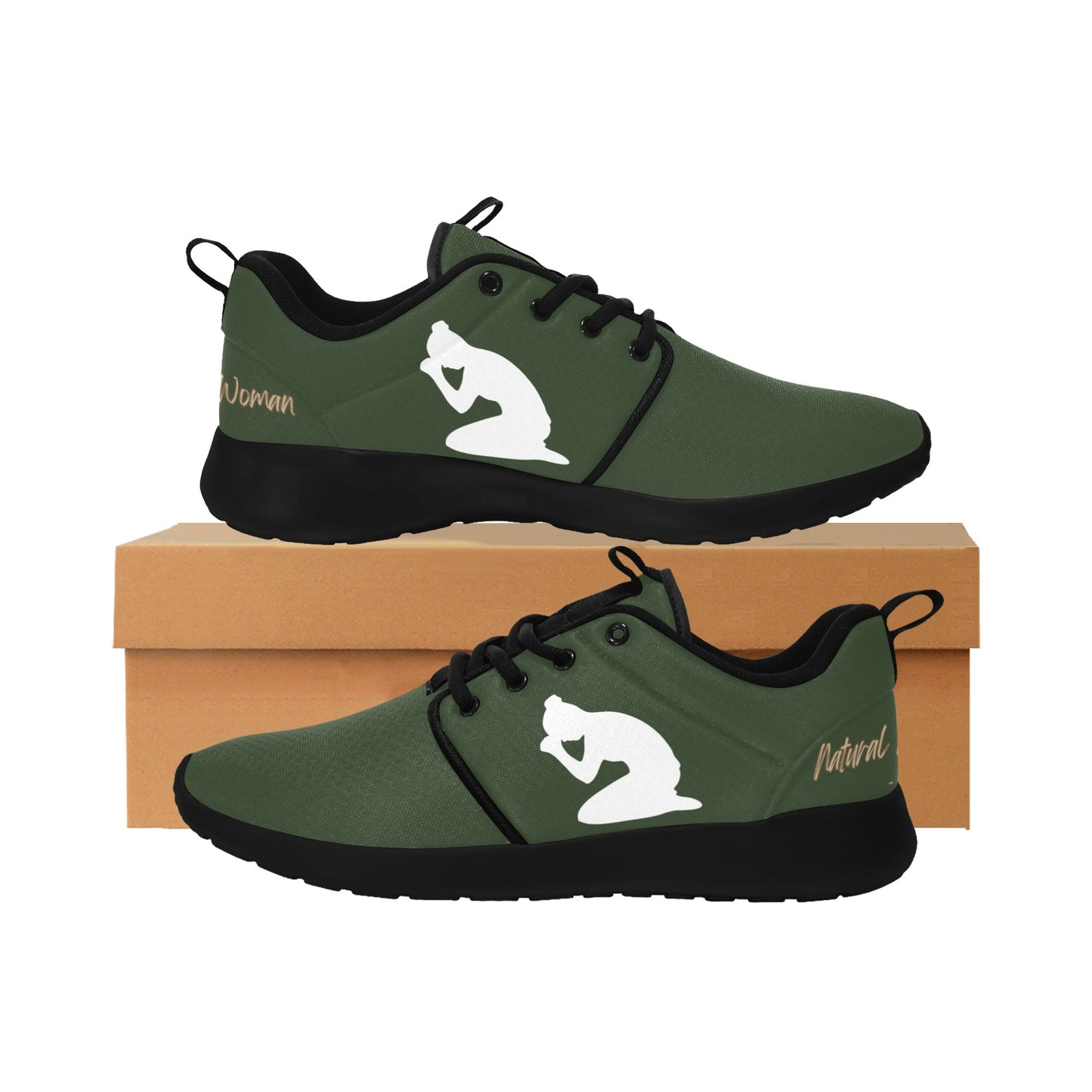 Natural Woman PRAY (WL) DARK GREEN w/ Black Sole Sneakers