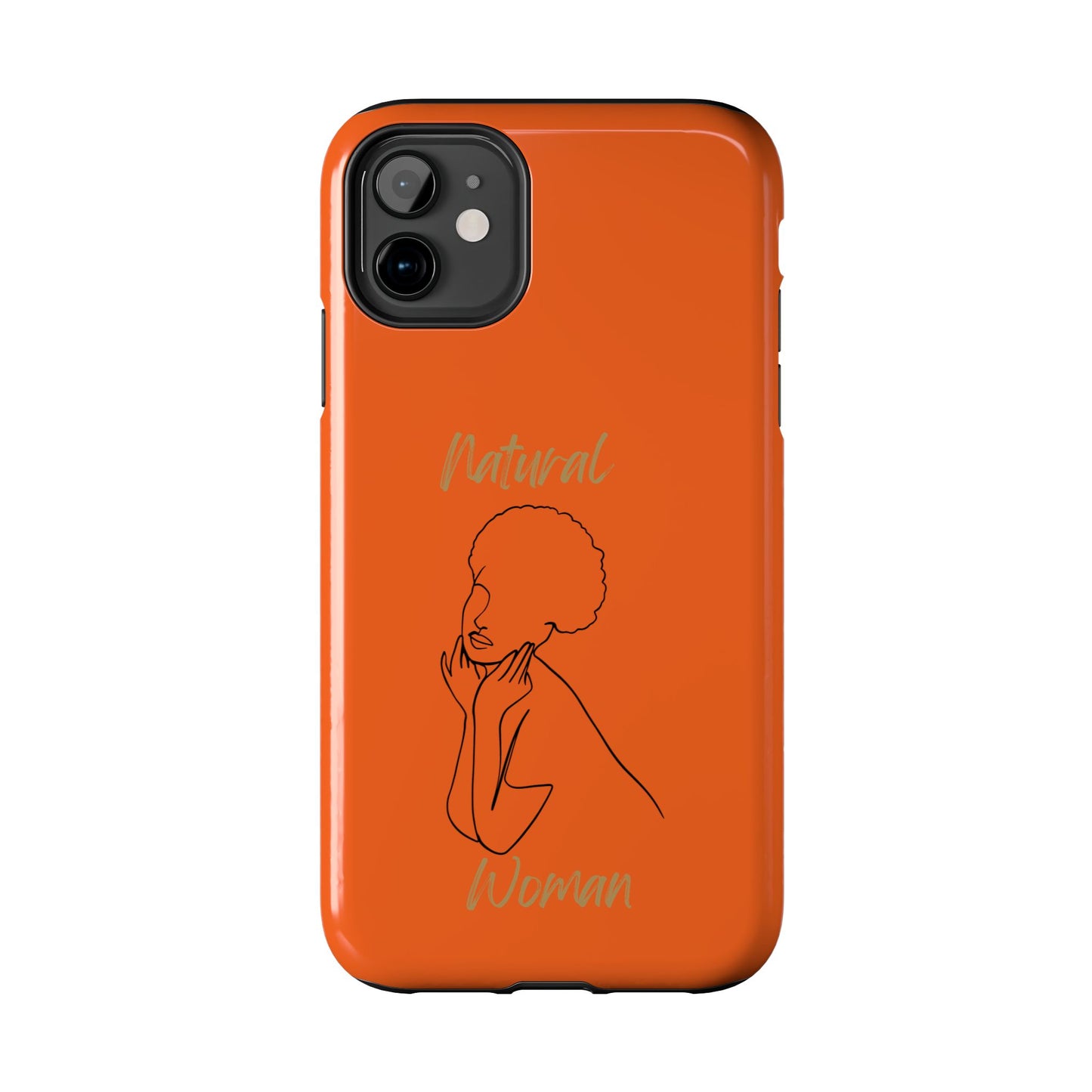 Natural Woman Cute Afro (BL)Tough Phone Cases ORANGE