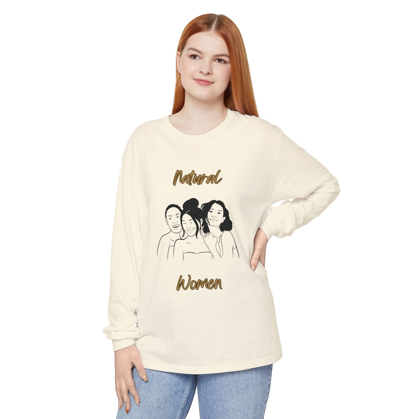 Natural Woman Laughing Friends (BL) Long Sleeve T-Shirt