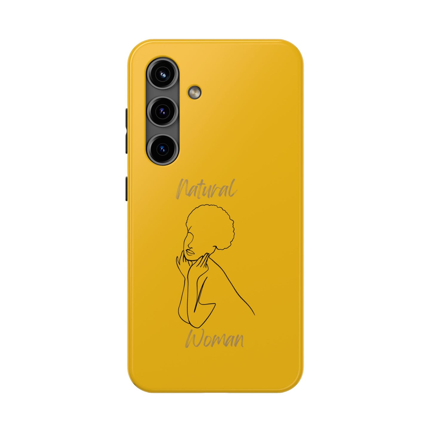 Natural Woman Cute Afro (BL)Tough Phone Cases YELLOW