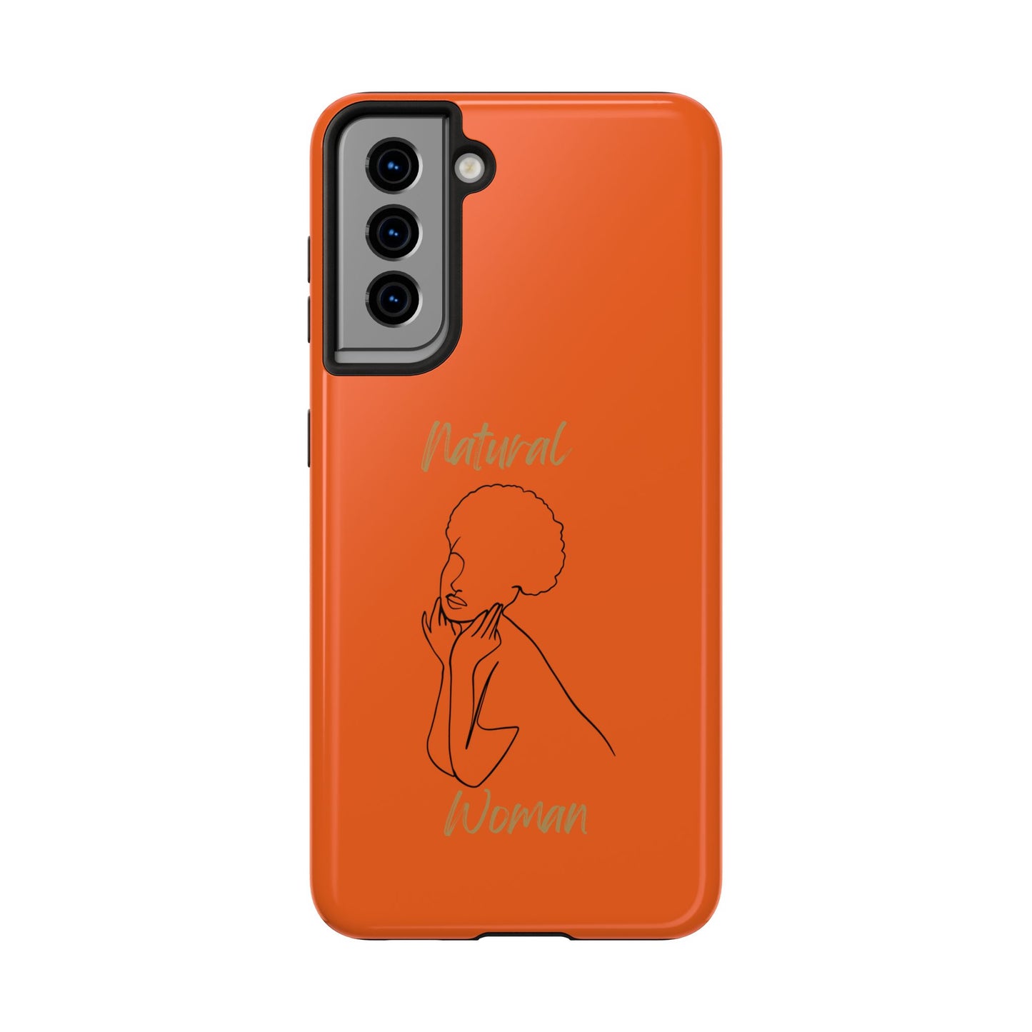 Natural Woman Cute Afro (BL)Tough Phone Cases ORANGE