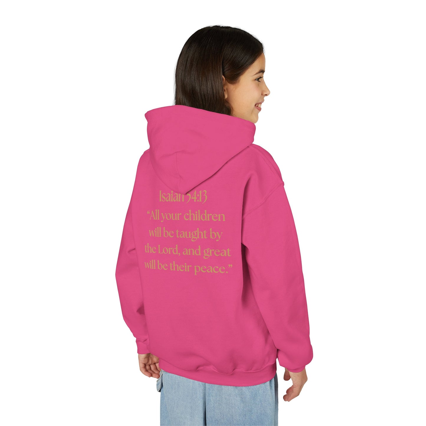 "Children of the King" Hoodie - BLACK Lion Design with Isaiah 54:13