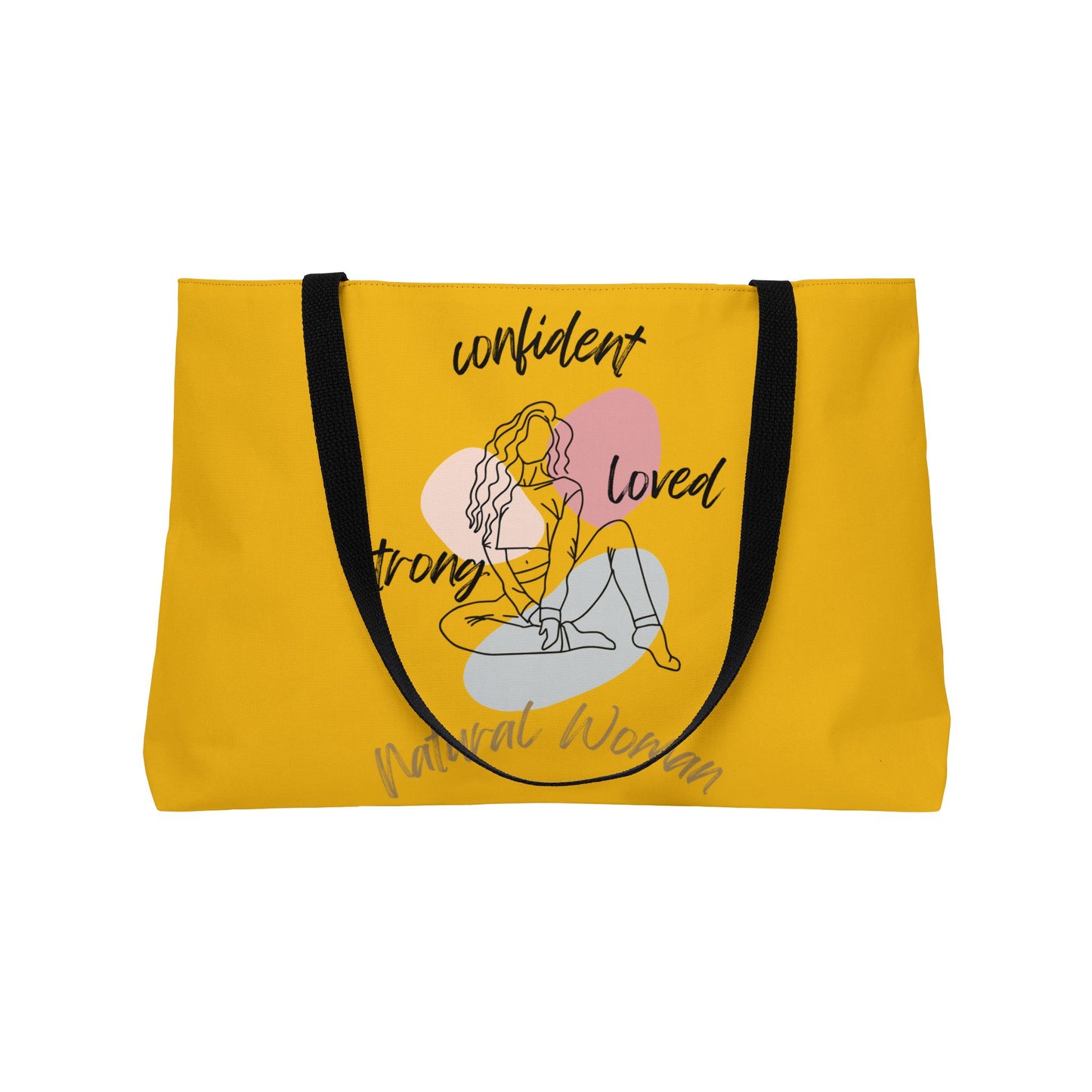 Natural Woman Strong Confident Loved (BL) Weekender Tote Bag YELLOW