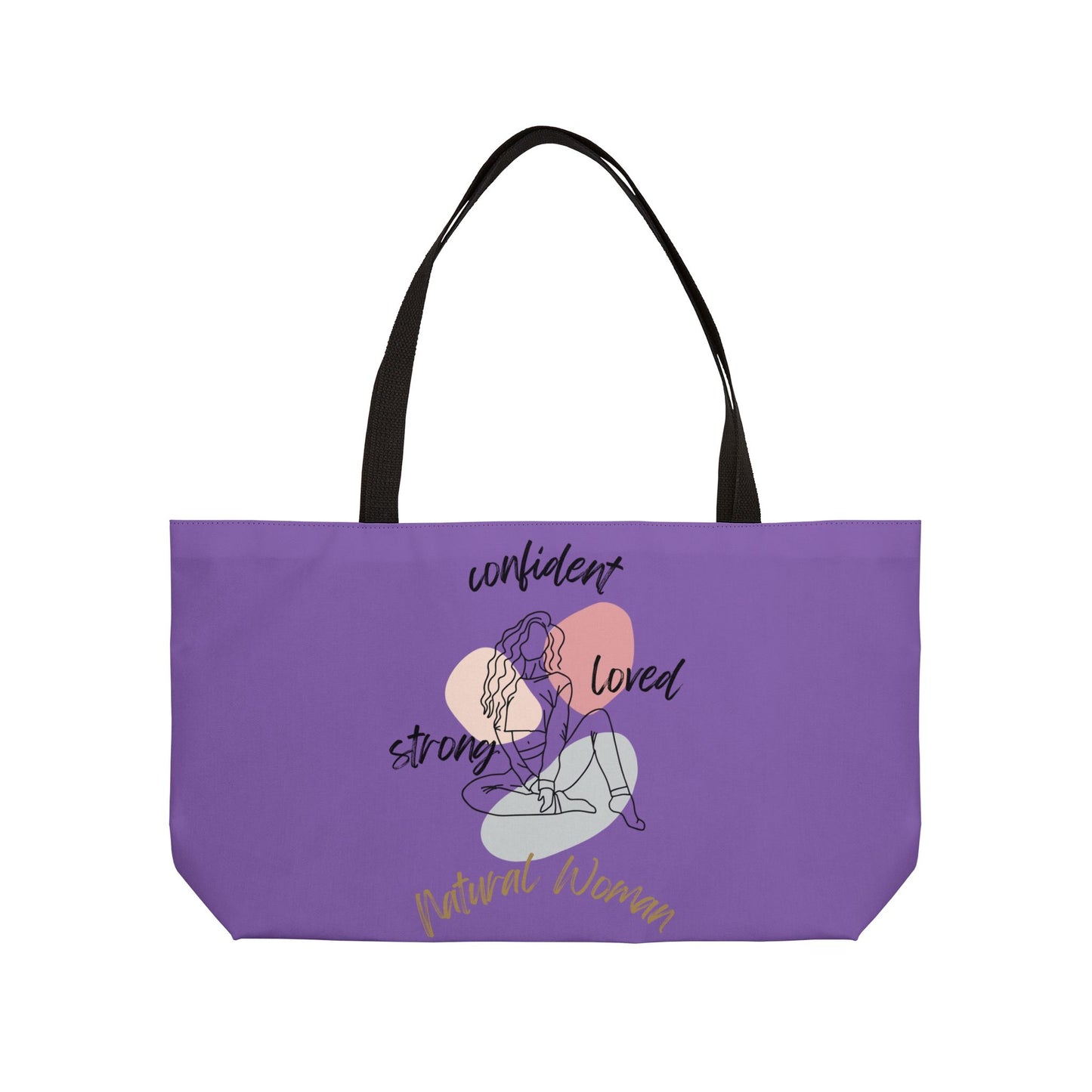 Natural Woman Strong Confident Loved (BL) Weekender Tote Bag LIGHT PURPLE