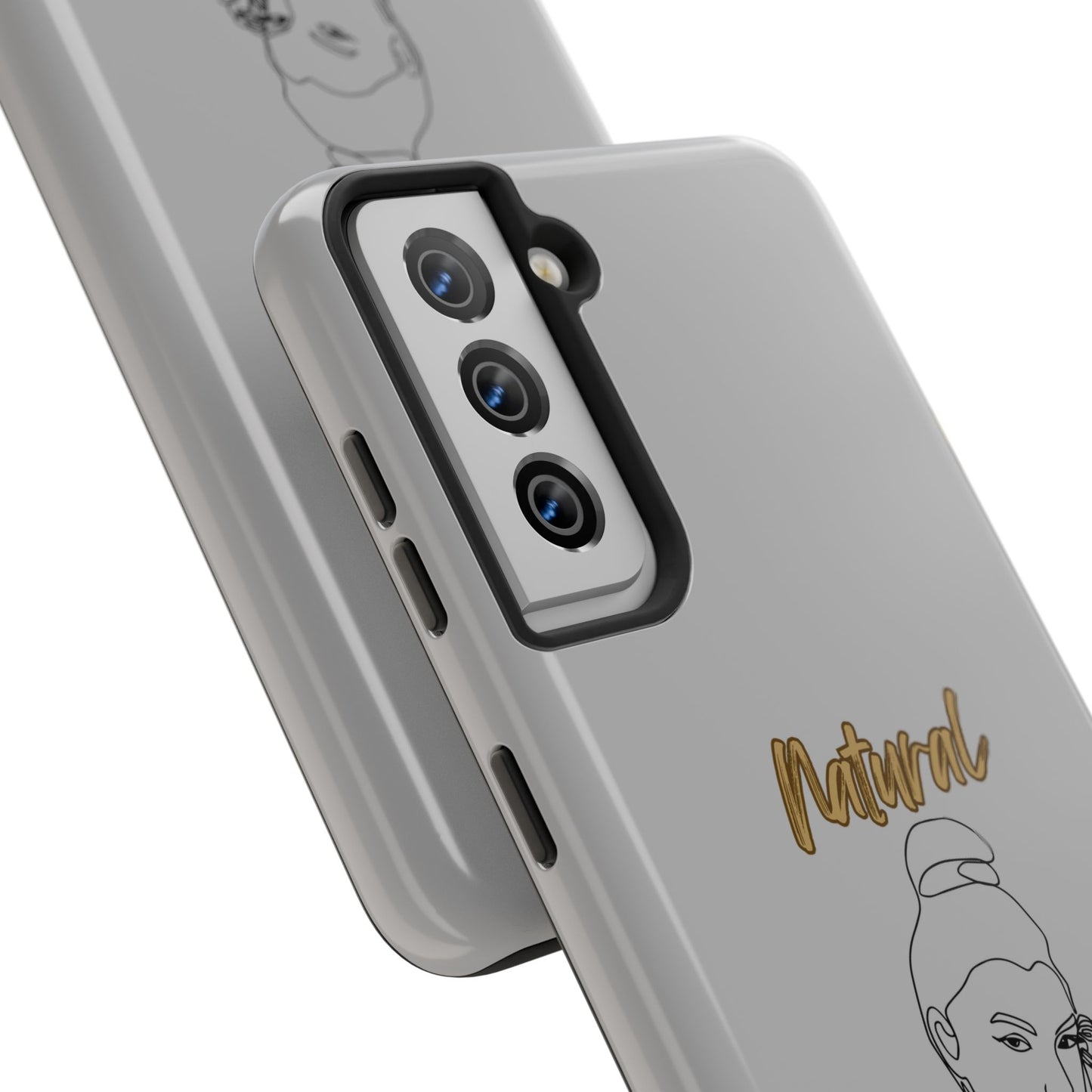 Natural Woman Sassy Bun (BL) Tough Phone Cases LIGHT GREY