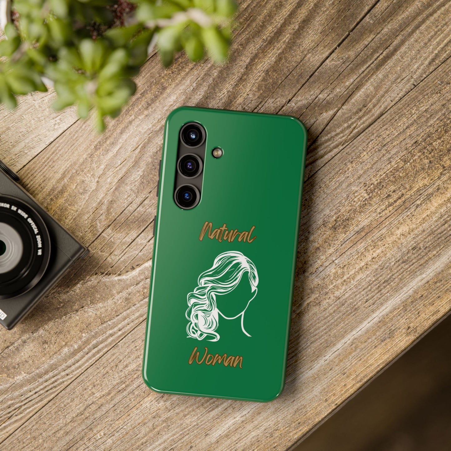 Natural Woman Long Curl (WL)Tough Phone Cases DARK GREEN