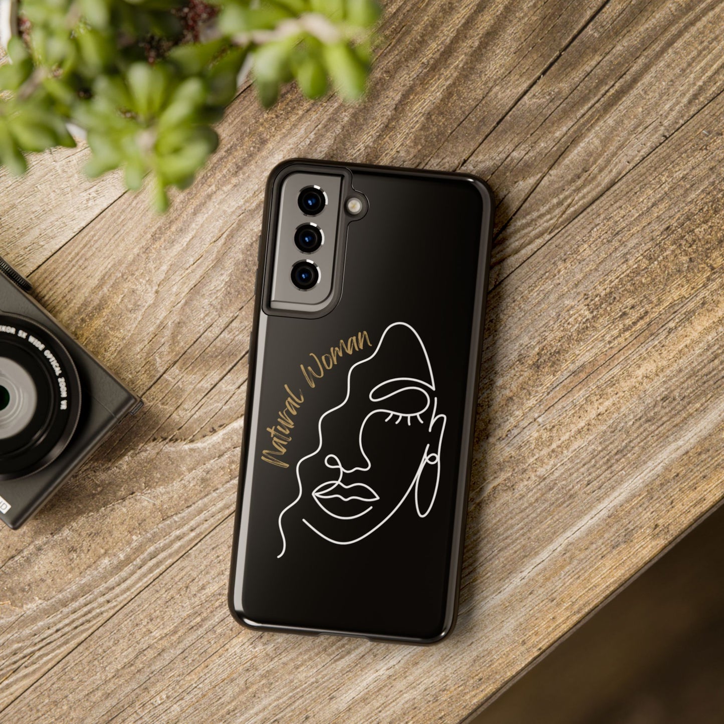 Natural Woman Half Face (WL)Tough Phone Case BLACK