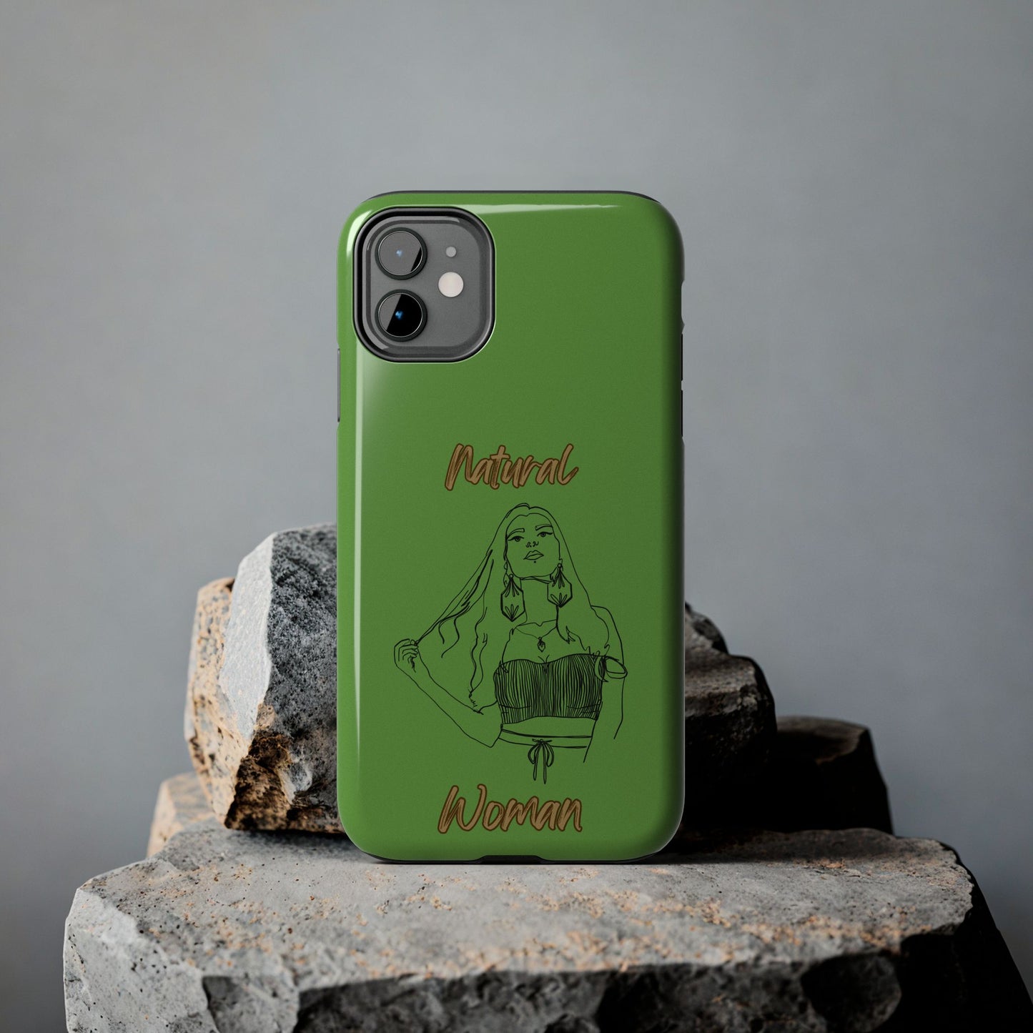 Natural Woman Thinking (BL)Tough Phone Cases GREEN