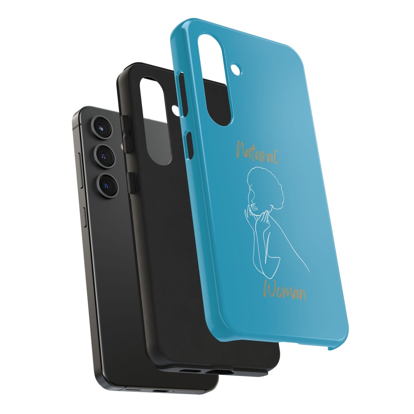 Natural Woman Cute Afro (WL)Tough Phone Cases TURQUOISE